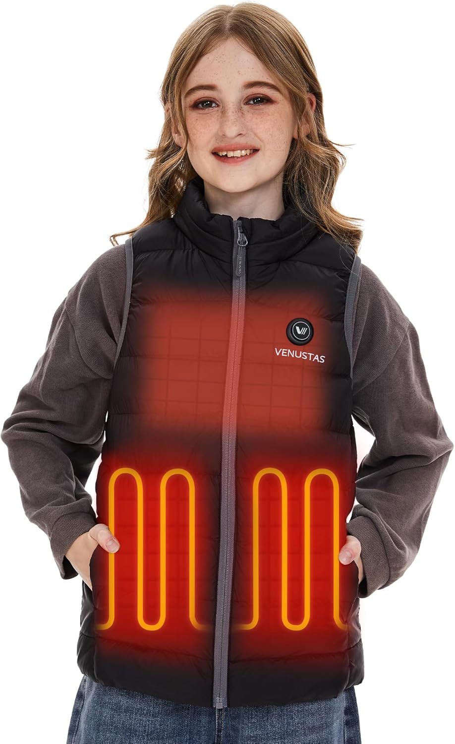 Venustas Kids Heated Vest with Battery Pack, Girls Lightweight Electric Heated Vest