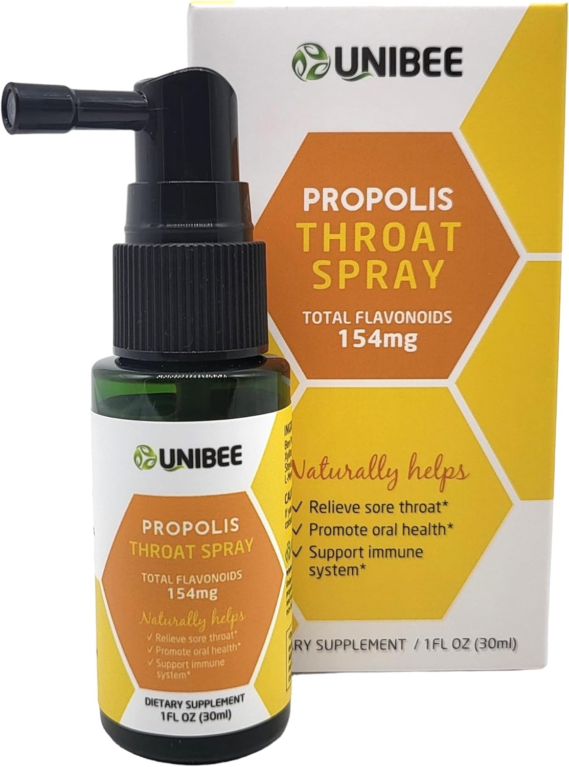 UNIBEE Propolis Throat Spray (Total Flavonoids 154mg) – Sore Throat Relief, Oral Health Promotion, Natural Immune Support, Alcohol-Free & Water-Soluble Propolis UNIBEE Propolis Throat Spray (Total Flavonoids 154mg) – Sore Throat Relief, Oral Health Promotion, Natural Immune Support, Alcohol-Free & Water-Soluble Propolis