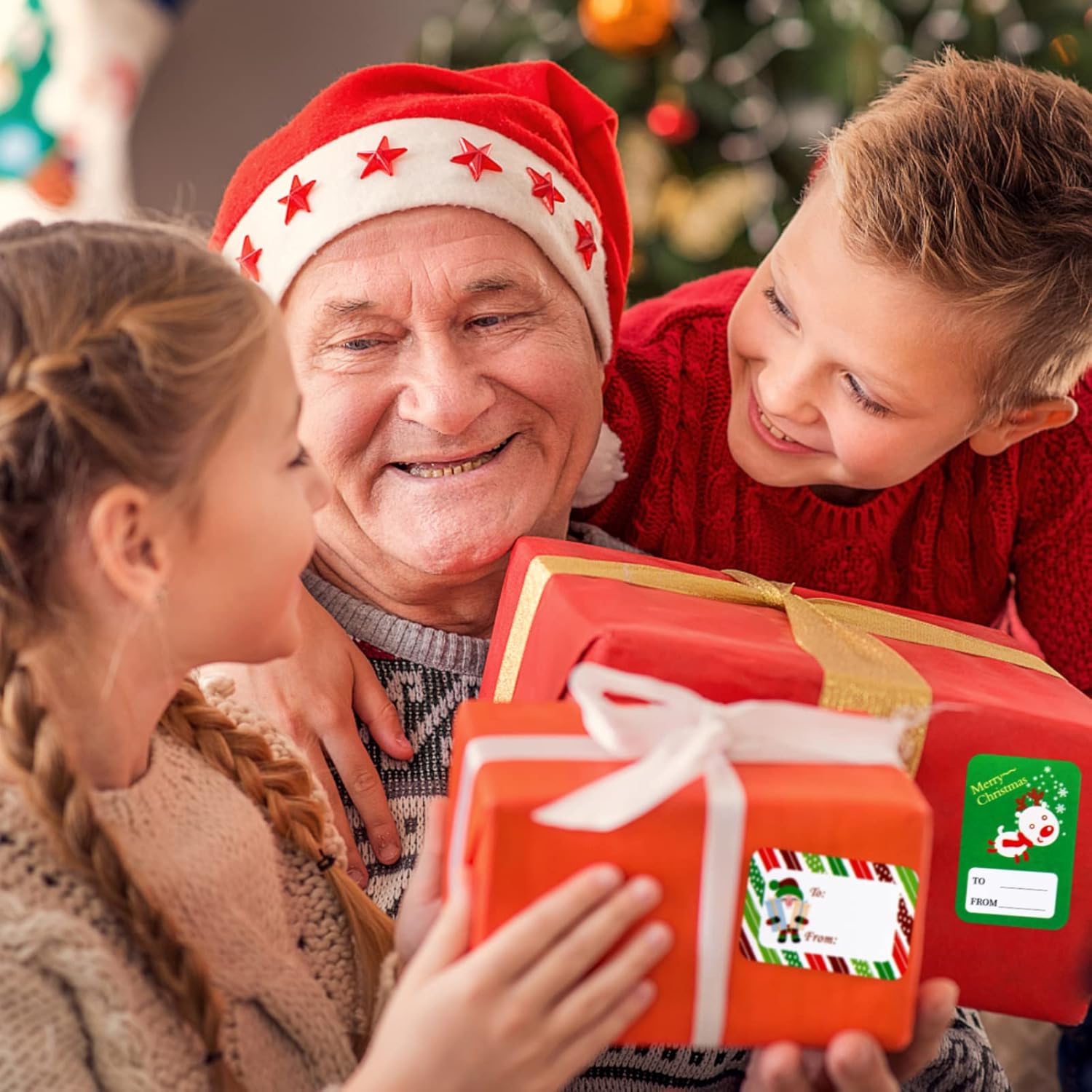 288 Pcs Christmas Gift Tags, 72 Design Christmas Self Adhesive Name Tags Stickers for Christmas Presents Decorations Santa Xmas Tree Gift Labels for Friends : Health & Household