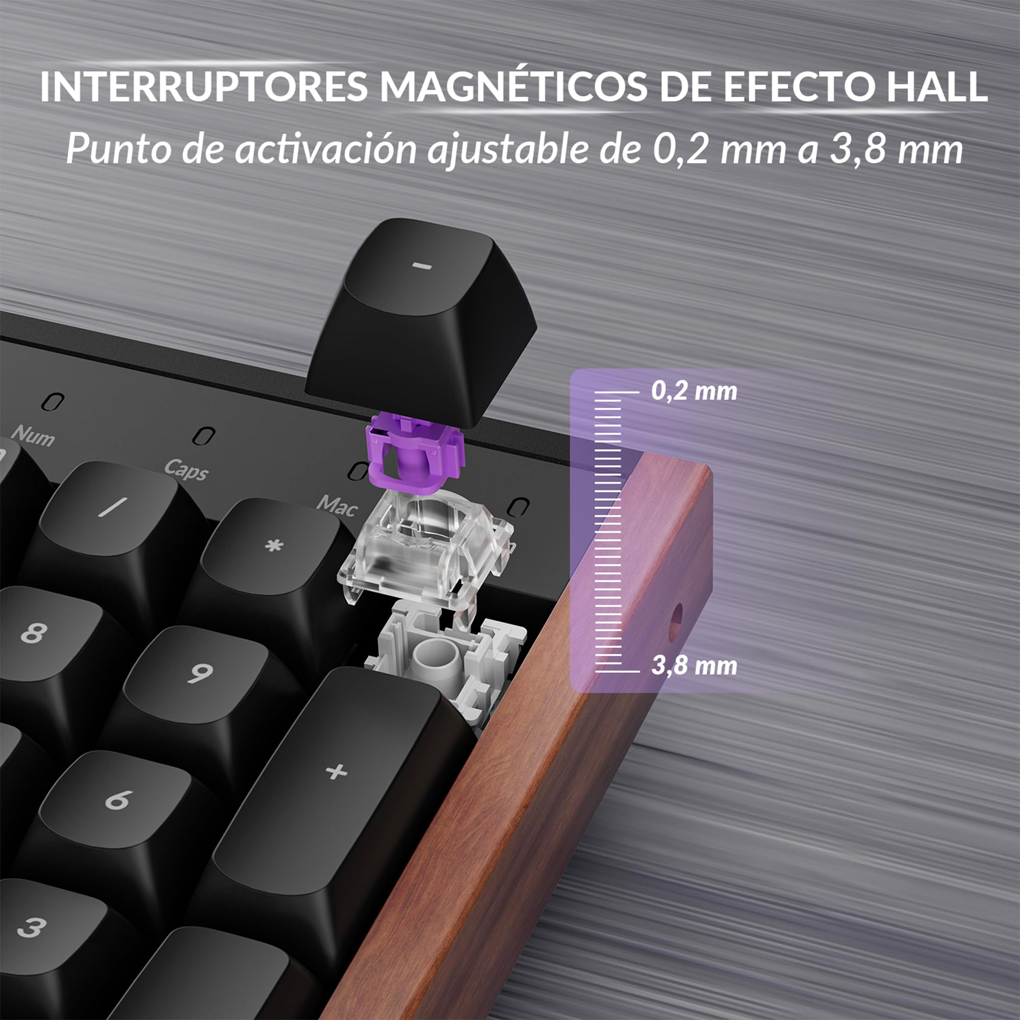 Keychron K10 HE Teclado Gaming Inalámbrico, ISO-ES 100%, Interruptores Magnéticos de Efecto Hall, 2,4 GHz/Bluetooth 5.2, Teclado Programable Compatible con Mac y Windows, Edición Especial – Negro