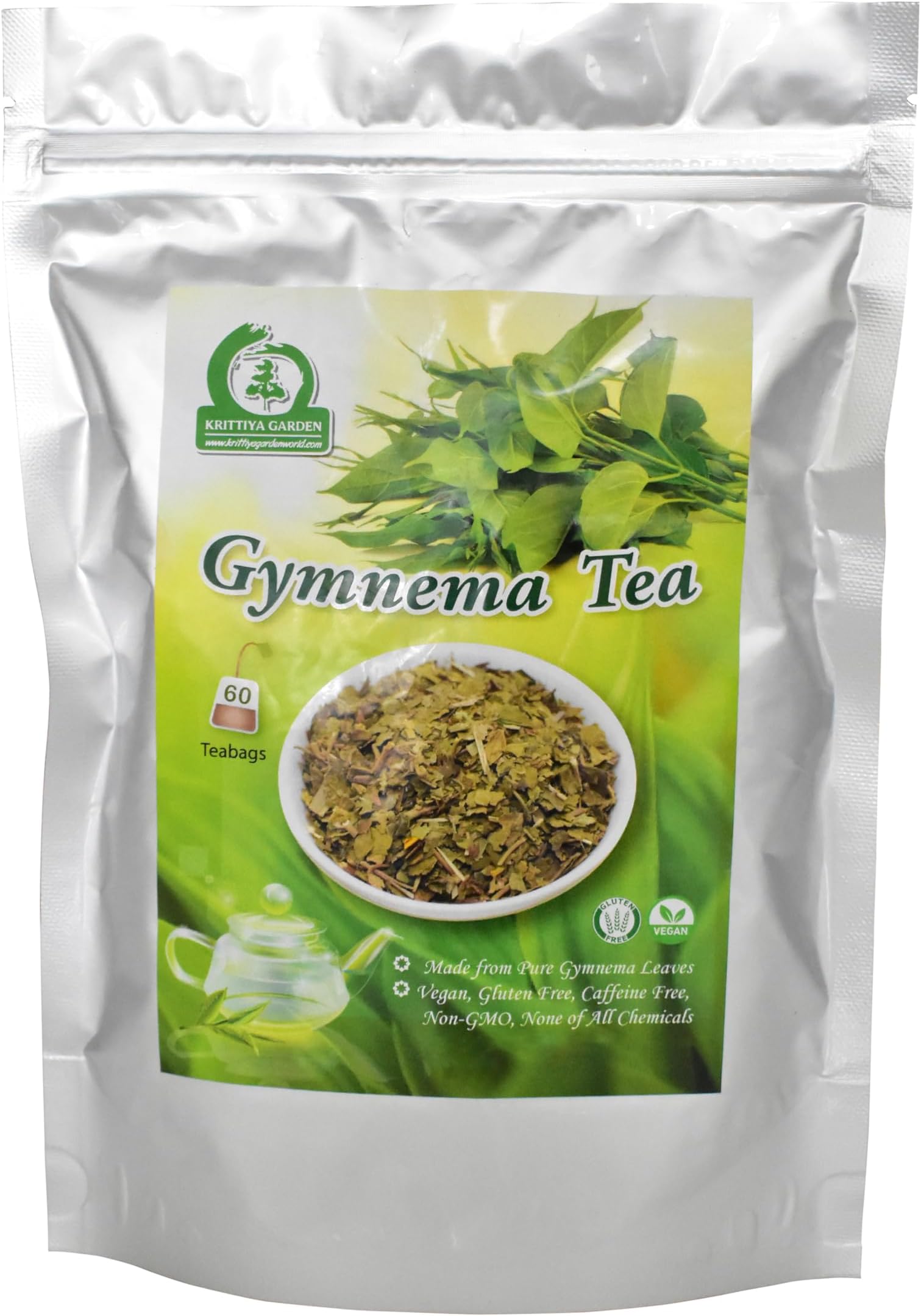 Gymnema Sylvestre Leaf Tea 60-Teabags 3.17oz - (Meshasringi, Shardunika, Madhunashini) 1.5g X 60 Tea Bags