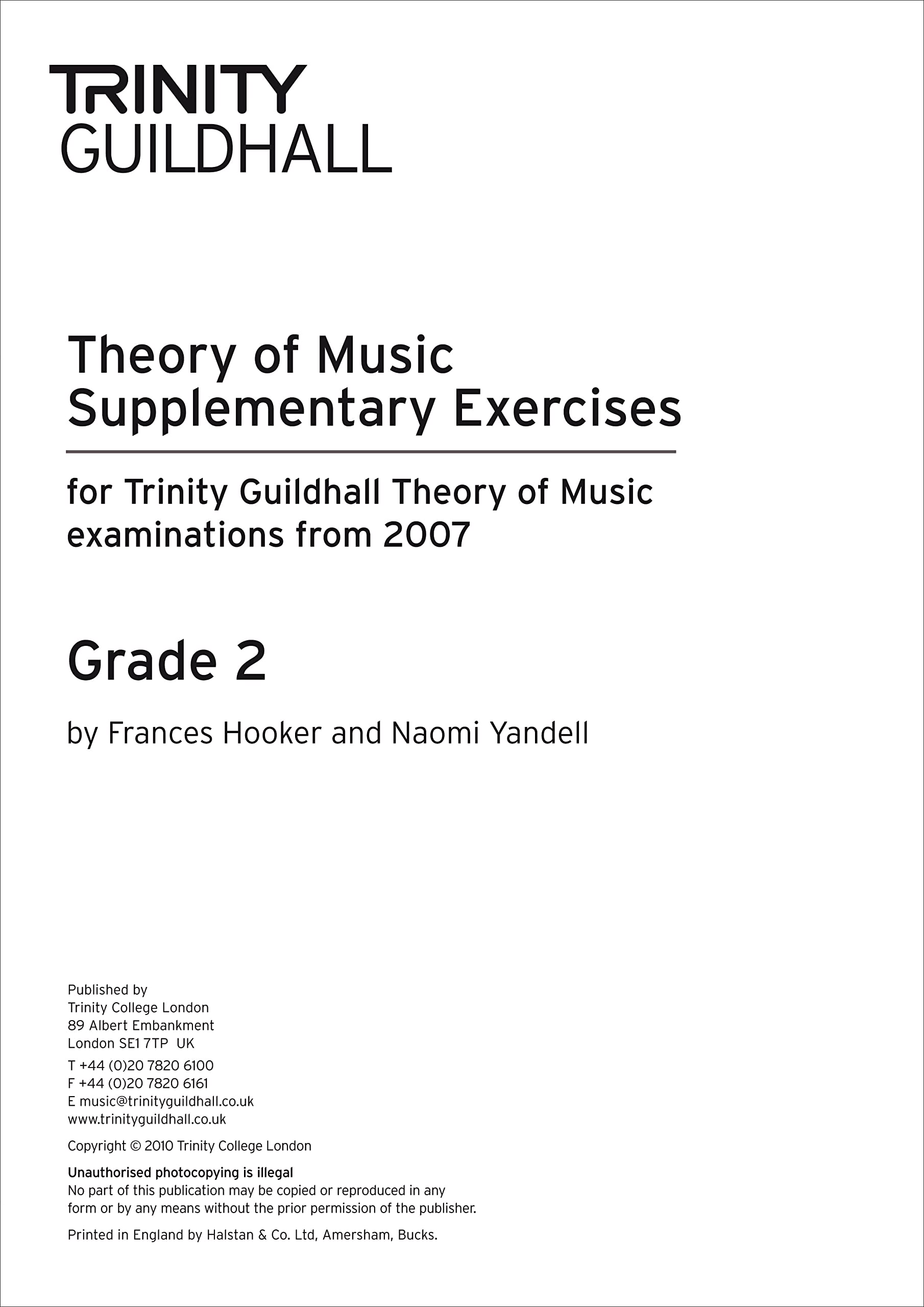 Theory of Music: Supplementary Practice Material Grade 2