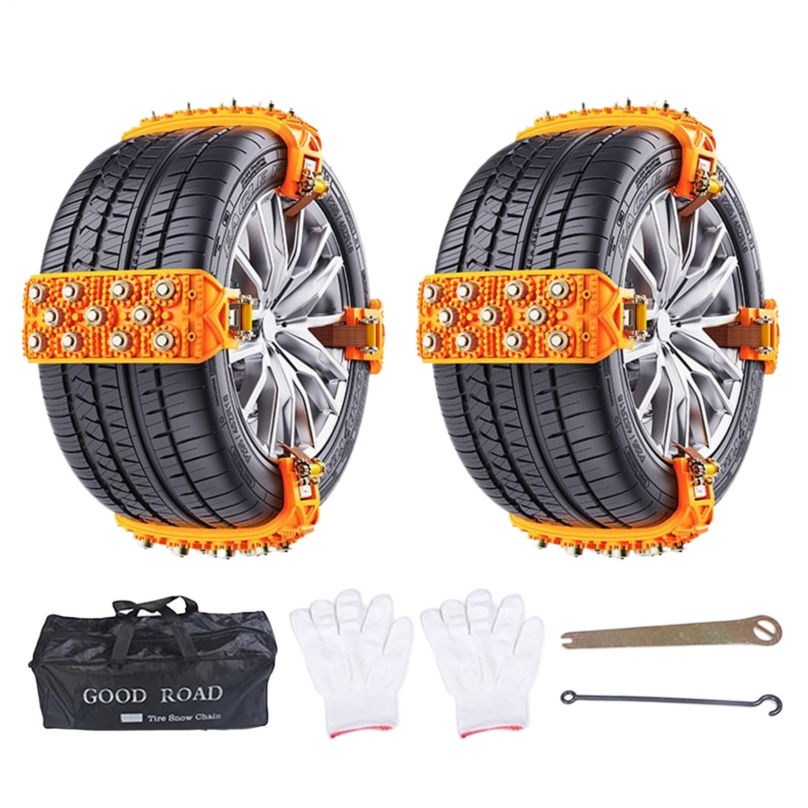 Schneeketten Auto Schneekette für 165-265mm Reifen, 8 Stück Universal Winterketten Reifenketten für Auto, LKW, SUV - Aktualisierte Version, Verdickte Stahlnägel, Schnelle Montage/Demontage