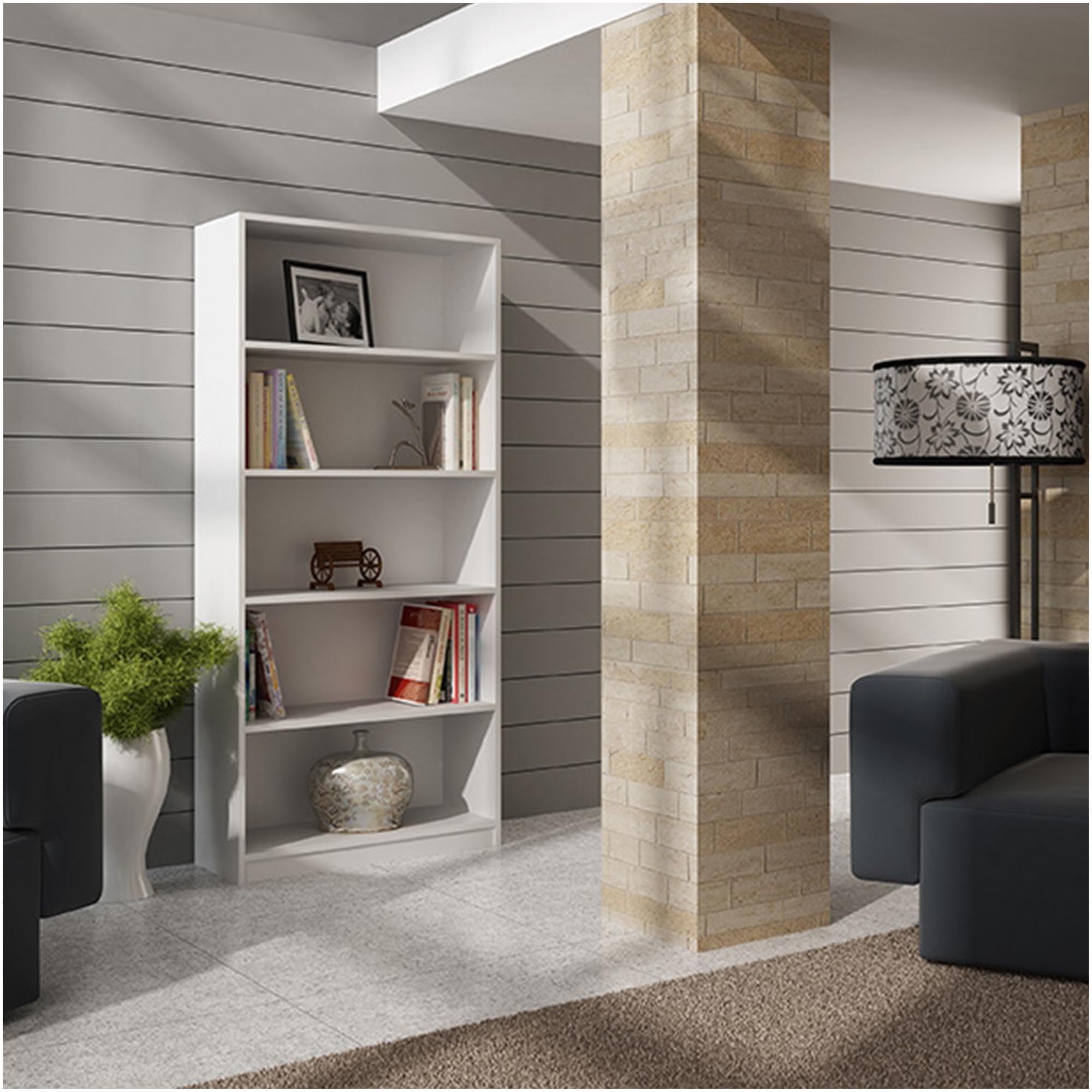 CDF Bibliothèque Ouverte Meuble à Case de Rangement avec Compartiments Colonne pour Bureau Salle à Manger Home Office Salon Livres Dossiers Décoration Chambre Modern Vertical - Blanc 80 cm