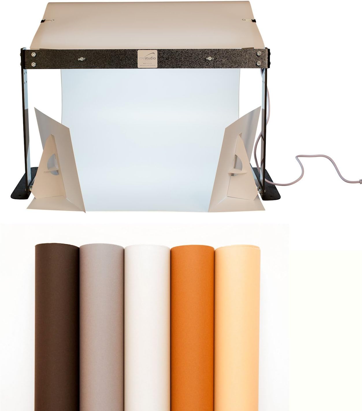 MyStudio PS5BK-LED Lightbox Bonus Kit Photo Studio with LED Lighting Plus 5 Colored Backgrounds