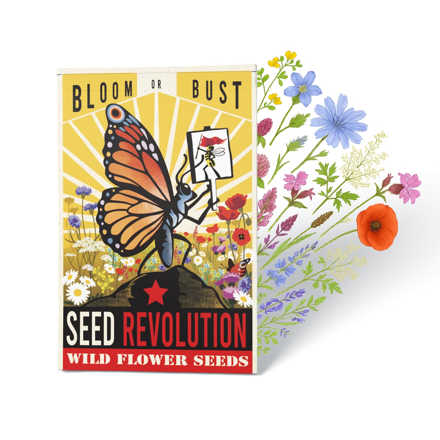 15 Varieties Native Wild Flower Seeds - Bloom or Bust Meadow Mix- Shade Friendly Wildflower Seeds for Planting UK - Native Gardening Gifts - Grow a Garden - Pack of 3 (12g) — view 2