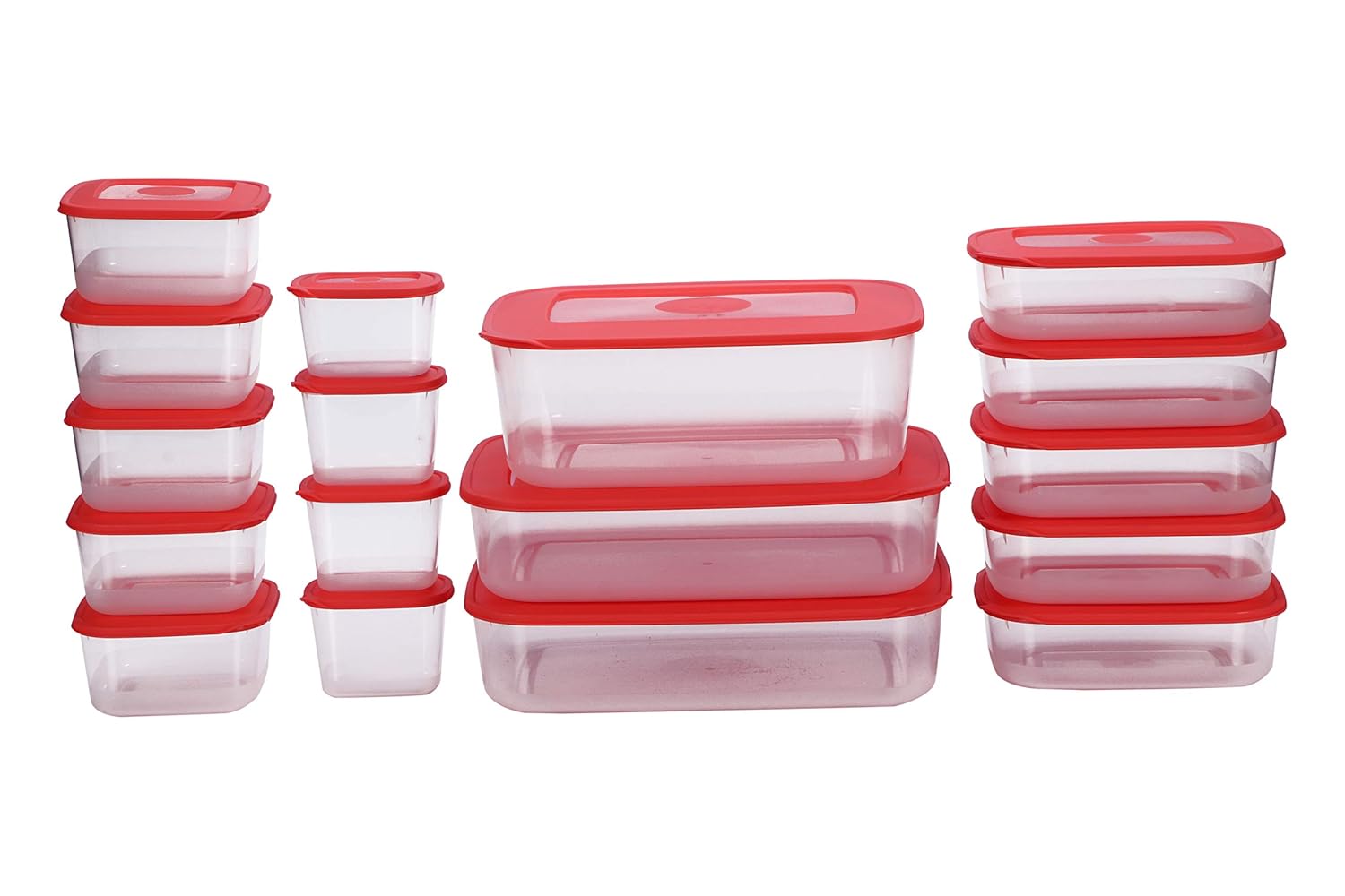Buy All Time Basic Plastic Container Set, 17-Pieces, Red Online at Low ...