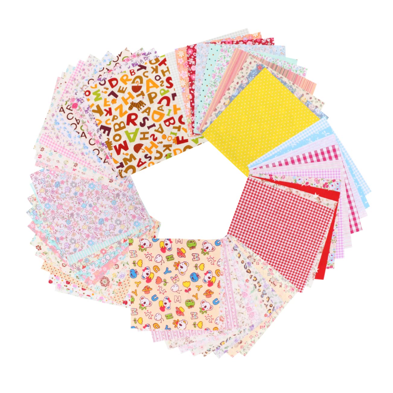 Kwadraty z tkaniny bawełnianej ， Materiał do szycia patchworku, tkanina do szycia, 50 sztuk DIY tkanina pikowana tkanina drukowana scrapbooking(20X20CM)