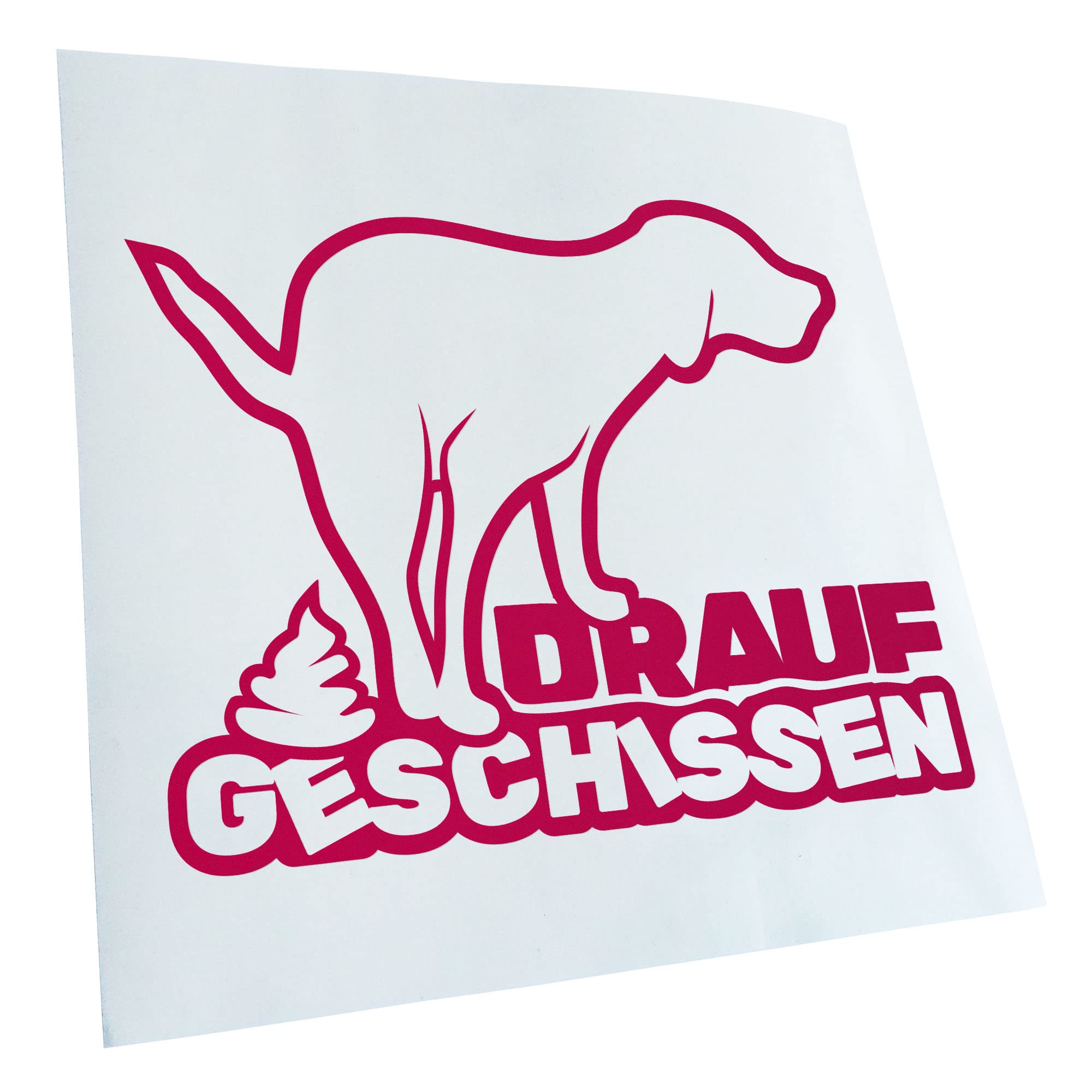 Kiwistar - Car Sticker - Pink - 30 x 24 cm Drauf geschissen - Scheiße - Kacke - Rear Window Car Sticker Weatherproof for Car Truck Moped Truck - Sticker Exterior Self-Adhesive Tuning Accessories for