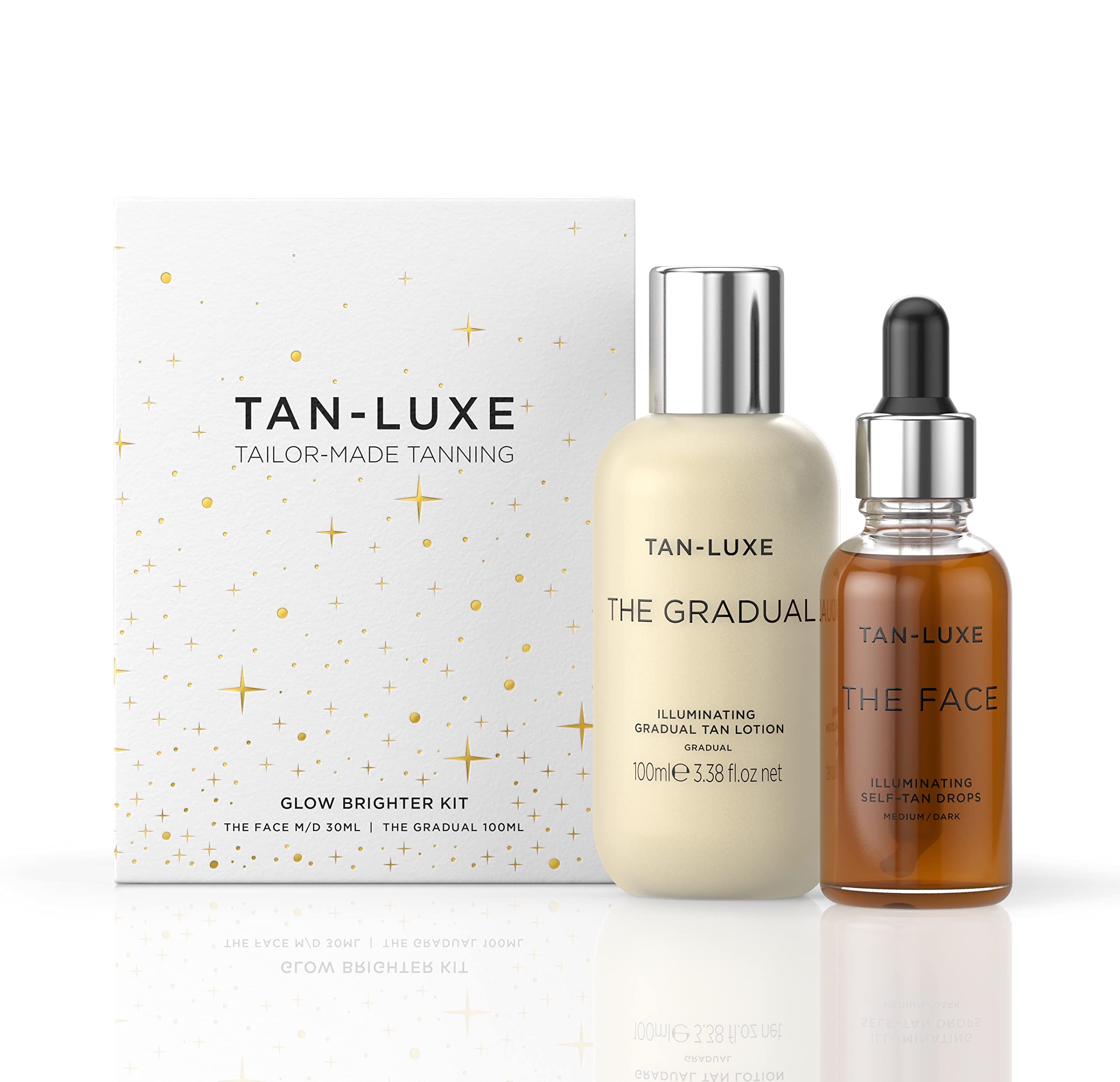 TAN-LUXE Glow Brighter Kit - Illuminating Gradual Tan Lotion and Self-Tan Drops - Cruelty Free & Vegan