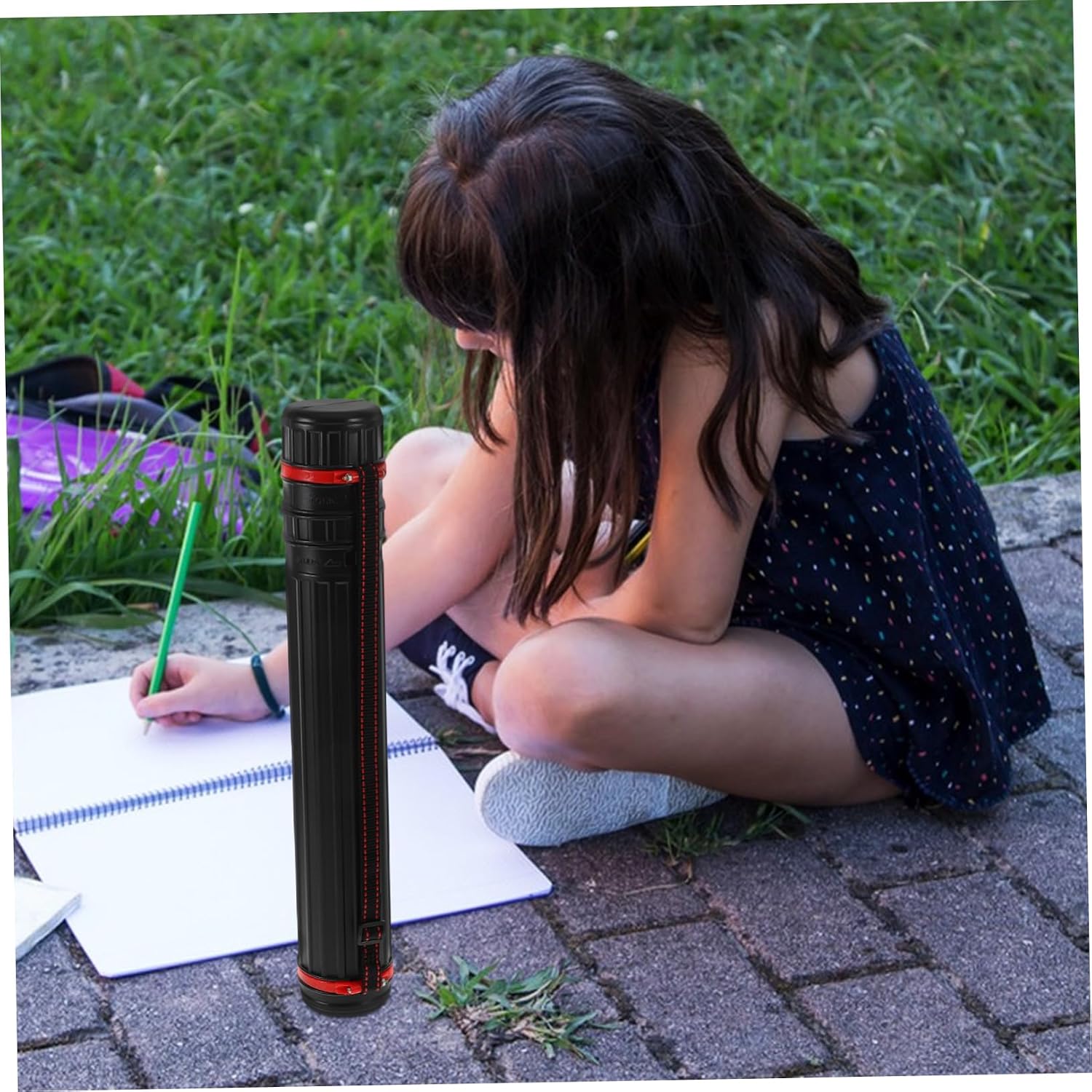 NUOBESTY Portable Plastic Telescopic Tube Storage for Artwork Plans Posters Shoulder Strap
