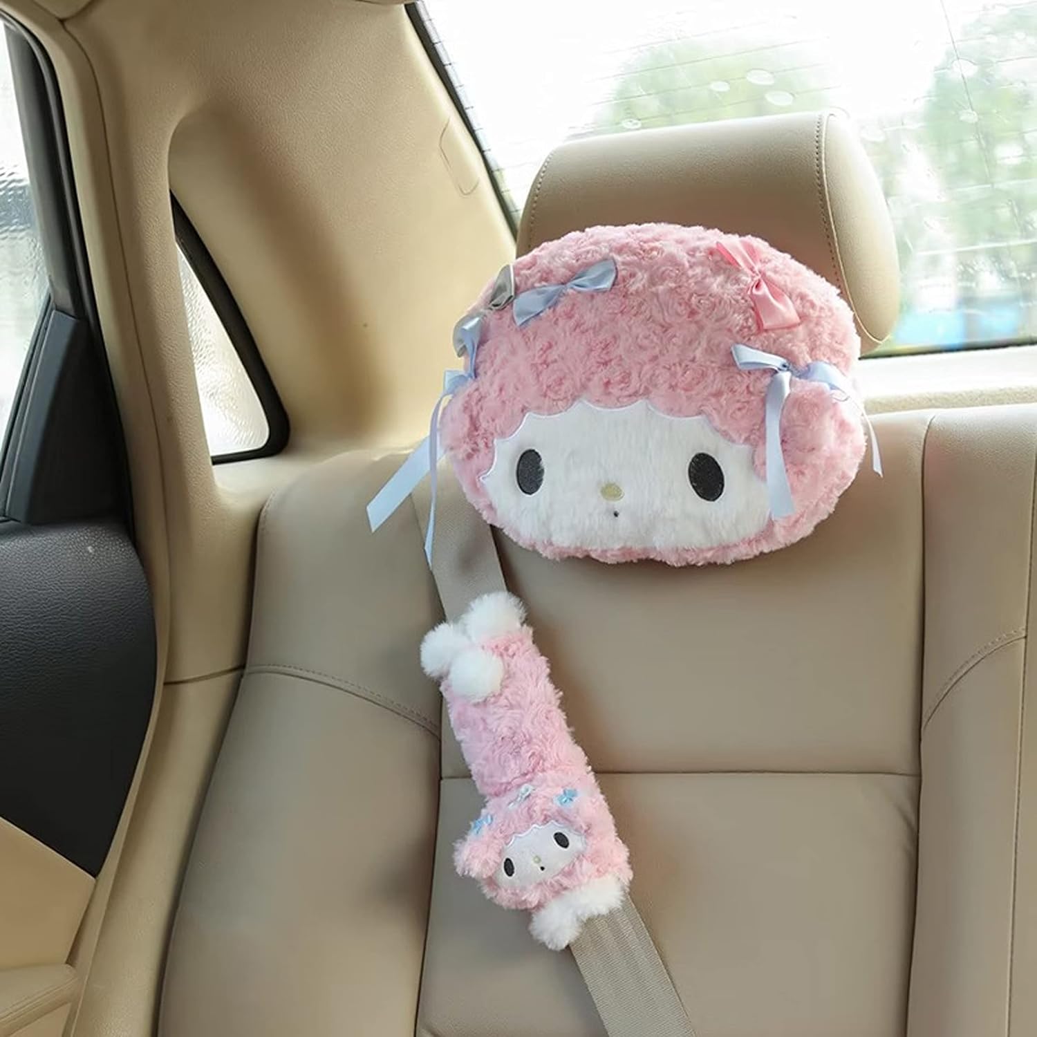 Roffatide Anime My Sweet Piano 2 PCS Car Seatbelt Shoulder Pad Seat Belt Cover Protector Plush Compatible with All Cars