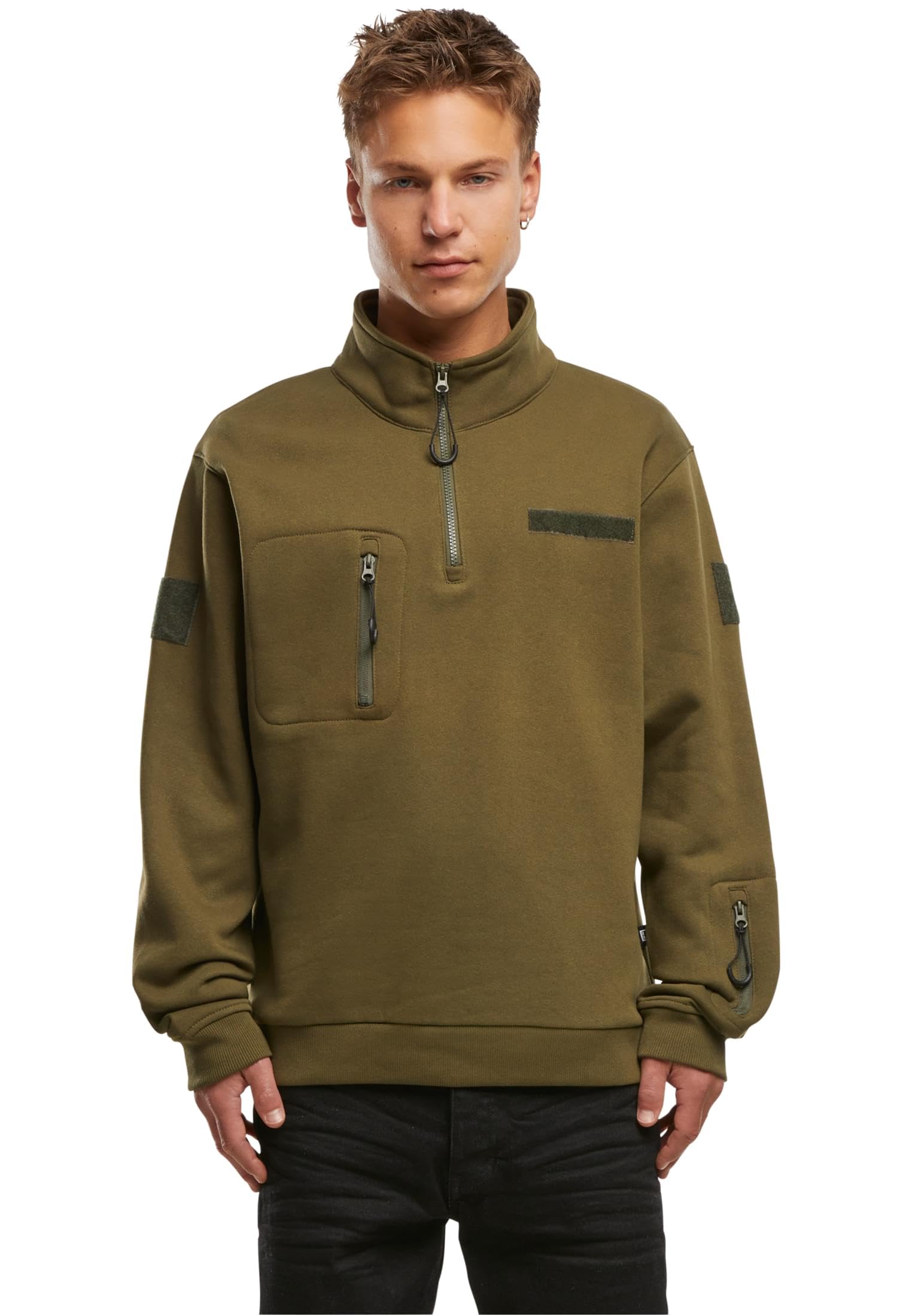 Brandit Męska bluza z kapturem Tactical Sweat Troyer, oliwkowy, 4XL