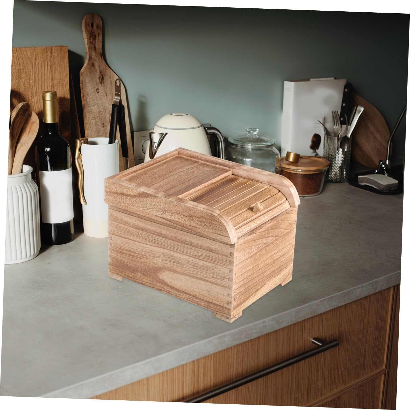 Zerodeko Boîte de Rangement pour Riz en Bois 5kg, Solide, la Cuisine