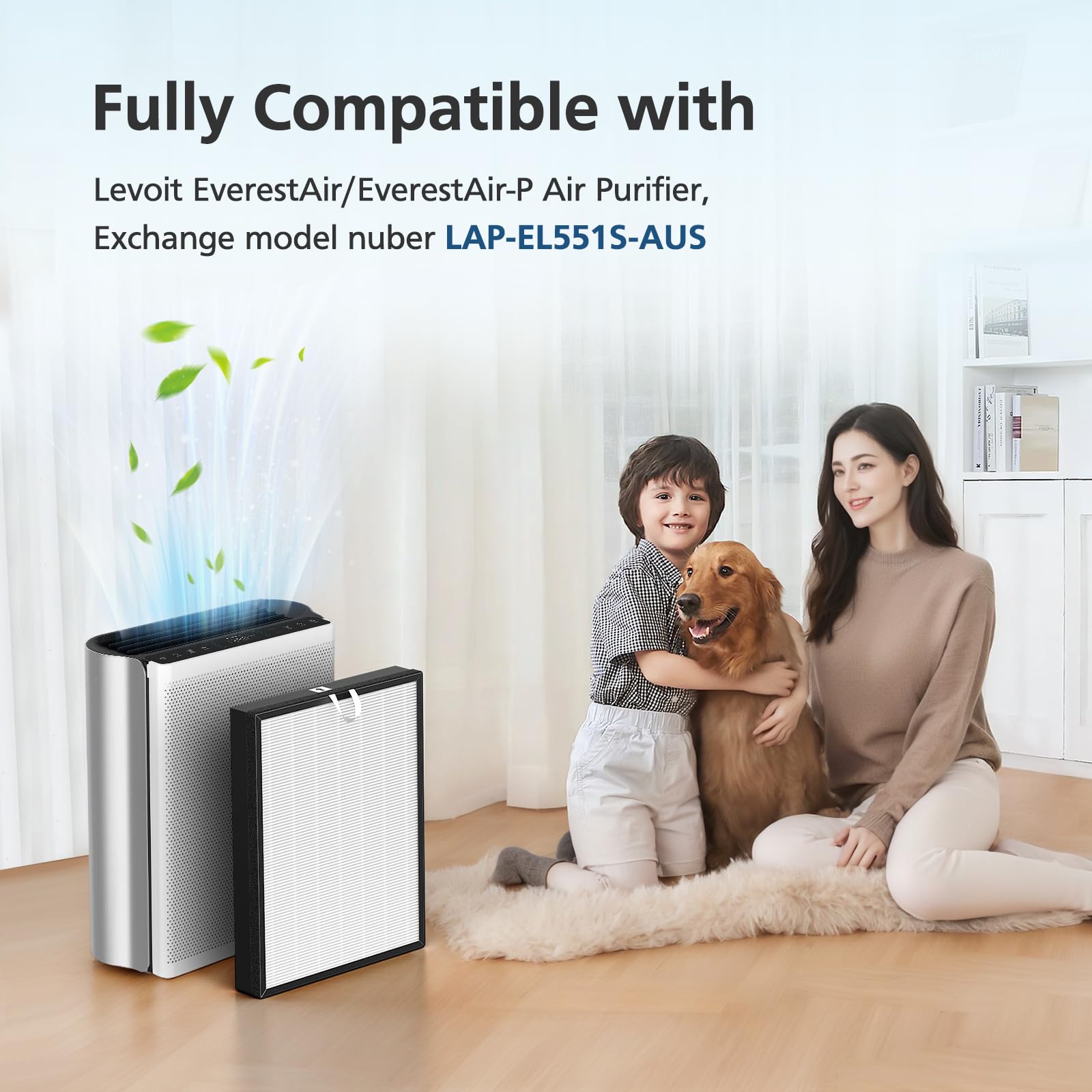 EverestAir-RF Lot De 2 Filtres 3-en-1 H13 Compatibles Avec Purificateur LEVOIT EverestAir - Économique