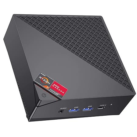 ACEMAGICIAN Mini PC, Windows, AMD Ryzen 5 5600U 16GB DDR4 512GB SSD Mini PC, 4K@60Hz Triple Display Dual Ethernet Mini Desktop Computers Wi-Fi BT 4.2, Support Auto Power On, Black