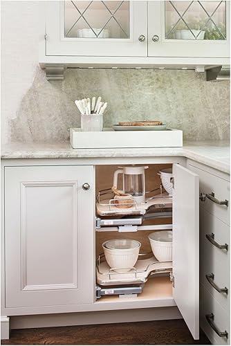 Miniatura 3 de Rev-A-Shelf Contemporary Cloud Organizador de esquina ciega de 2 estantes para armario ciego derecho