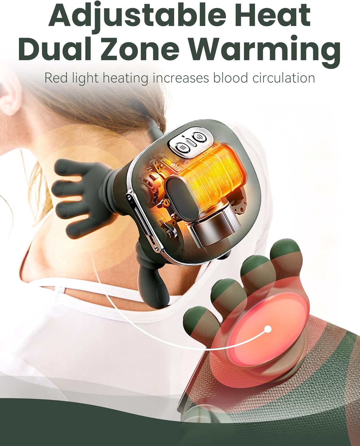 Neck and Back Massager, Bionic Hand Design, Portable Hand Massager, 4d Shiatsu Deep Tissue Kneading for Shoulder, Neck, Back, Legs Pain (1pc)