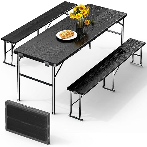 Picnic Table and Chairs Set, 6 Feet Foldable Camping Table