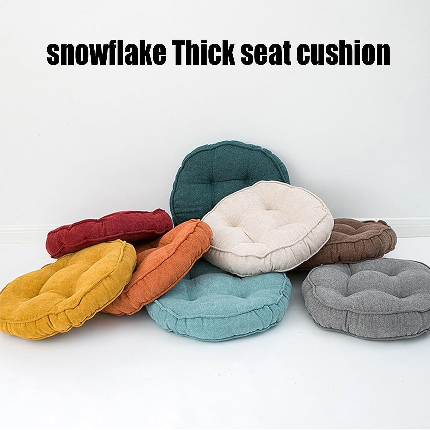 Chair Cushions for Dining Chairs, 17X17 in Round Kitchen Chair Cushion with Ties, Double Sided Plush Seat Cushion, Chair Pads for Dining Chairs,Khaki