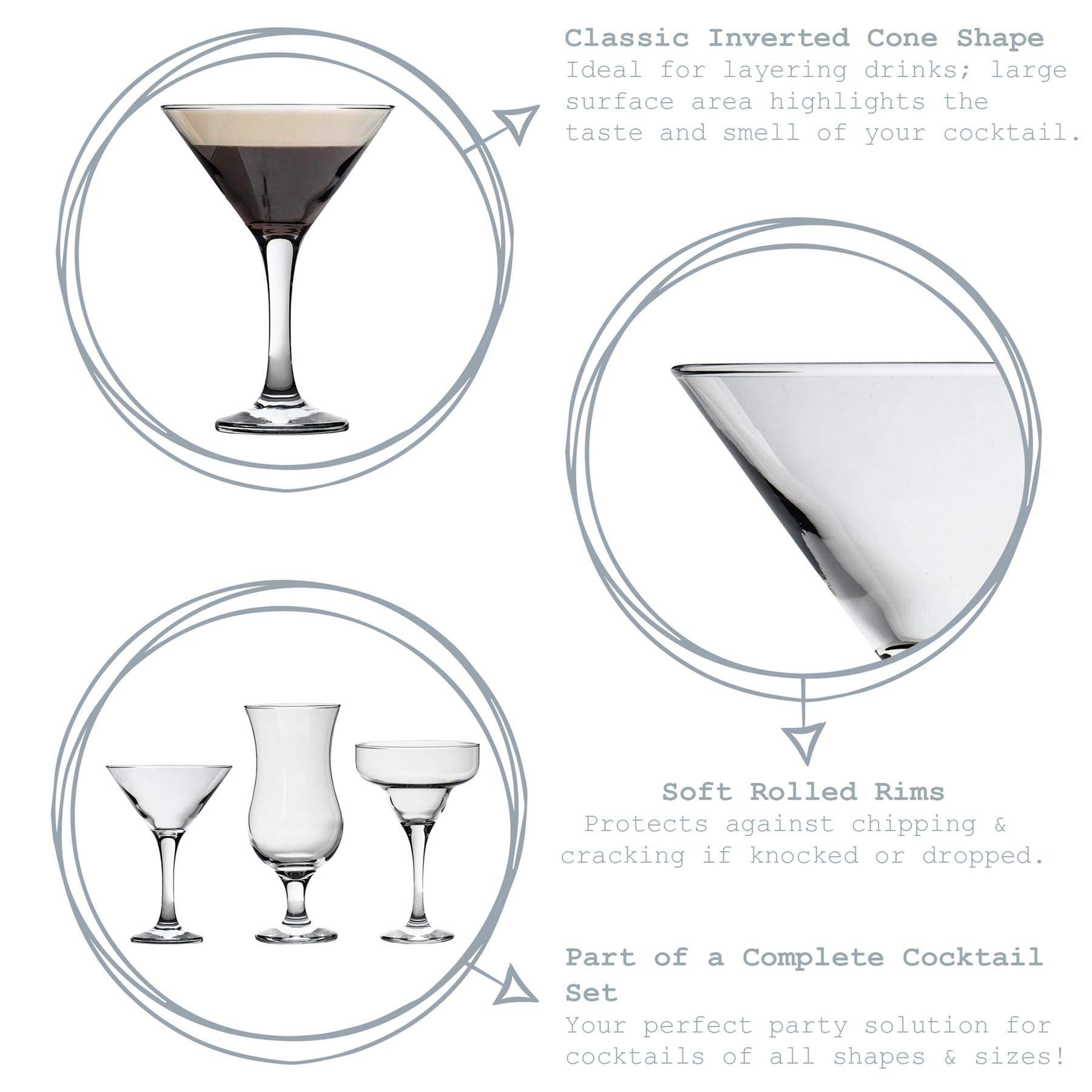 Rink Drink Verres à Martini - 175 ml - Paquet de 24 - Verres à Champagne à Pied Espresso Martini pour Cocktails, Gin, Vin pour Célébrations, Restaurant, Fêtes