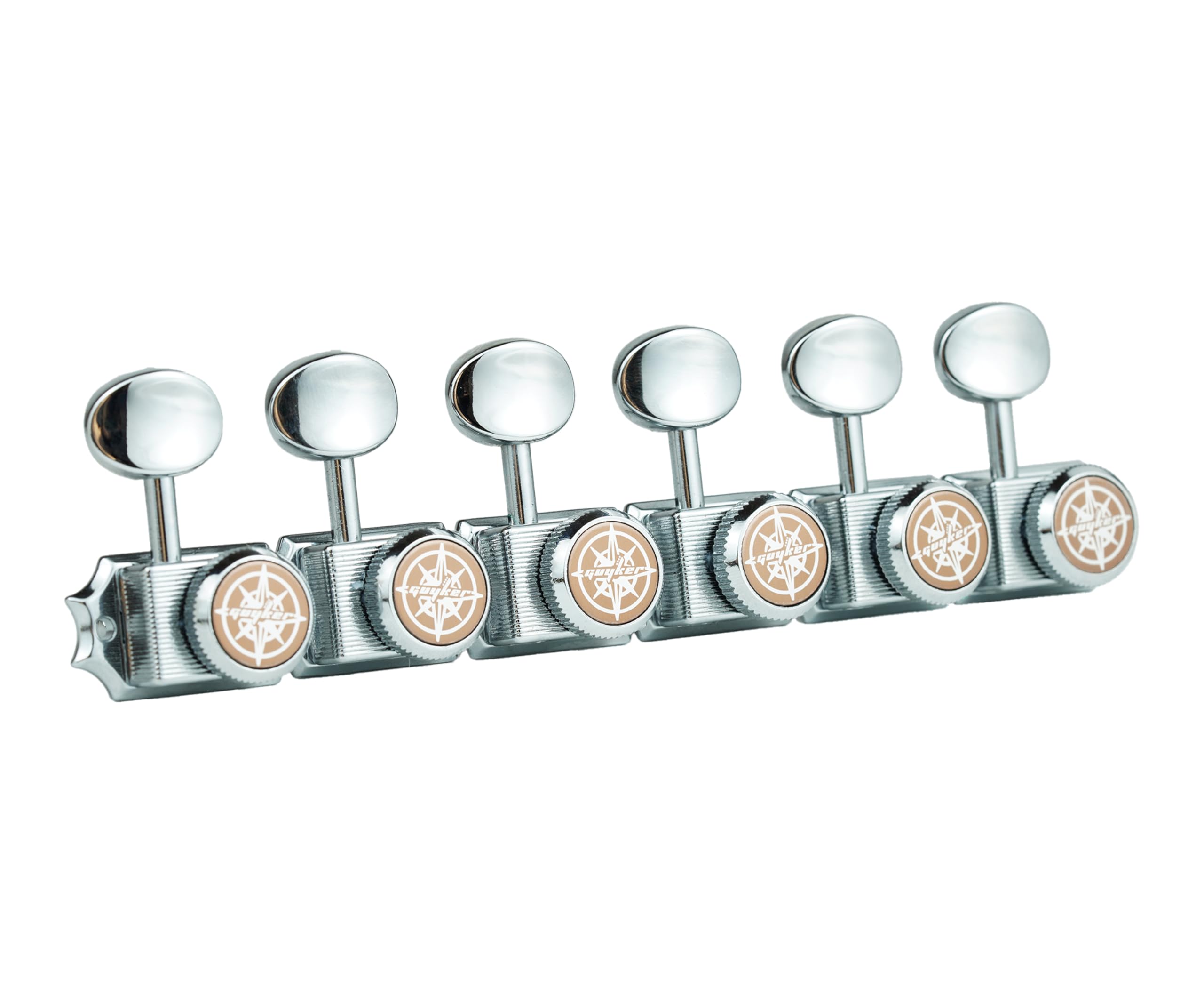 Guyker 15,2 cm-line Vintage Gitarre Lock String Tuners - Locking Tuning Key Pegs Machine Heads Ersatzteile für ST TL Style E-Gitarren - Chrom