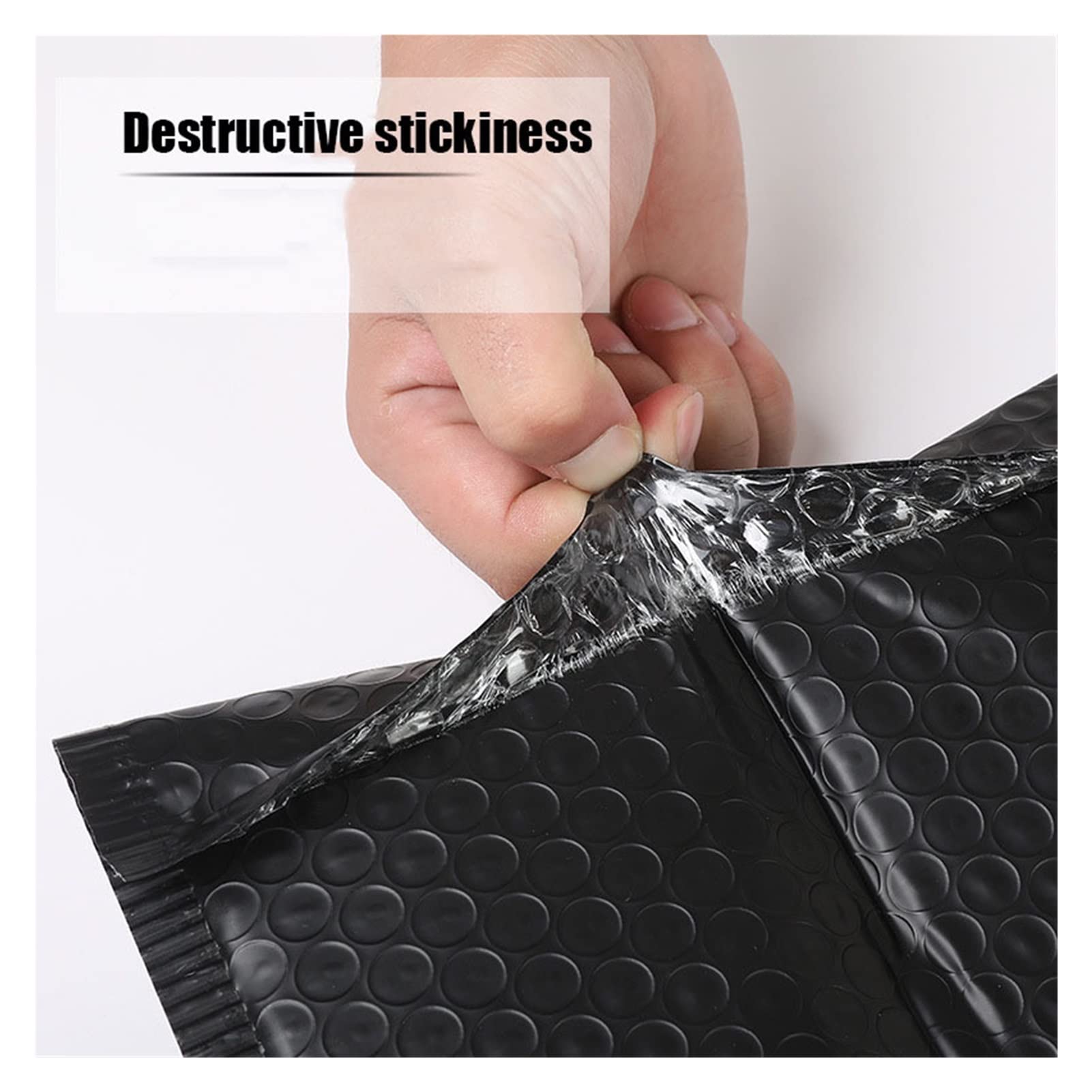 Opakowanie 50 kopert bąbelkowych z wkładką do wysyłki do opakowania na prezenty, wkładka torba na wysyłkę Ziplock, różowy, biały i czarny (Color : White, Size : 15 * 18cm)