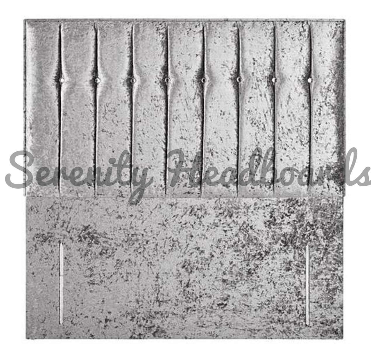 Serenity DIANA PANELLED CRUSHED VELVET Floor-standing Headboard - 50" Height - Various Sizes & Colours (5 FEET, Height 50 INCHES, Grey)