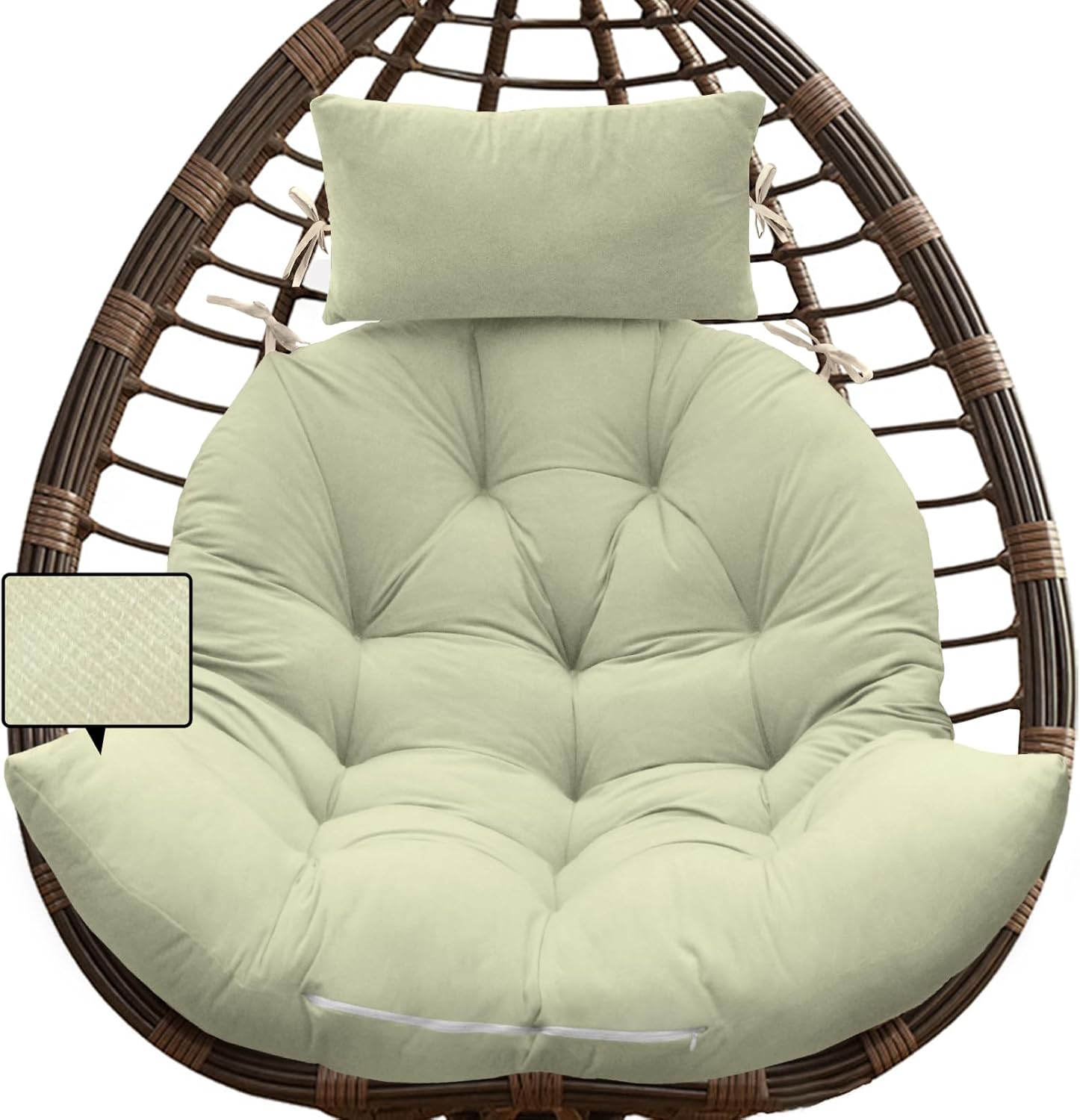 Egg Chair Cushion, Soft and Comfortable Hanging Basket Chair Cushion, Outdoor Recreation Egg Swing Chair Cushion Only (B)