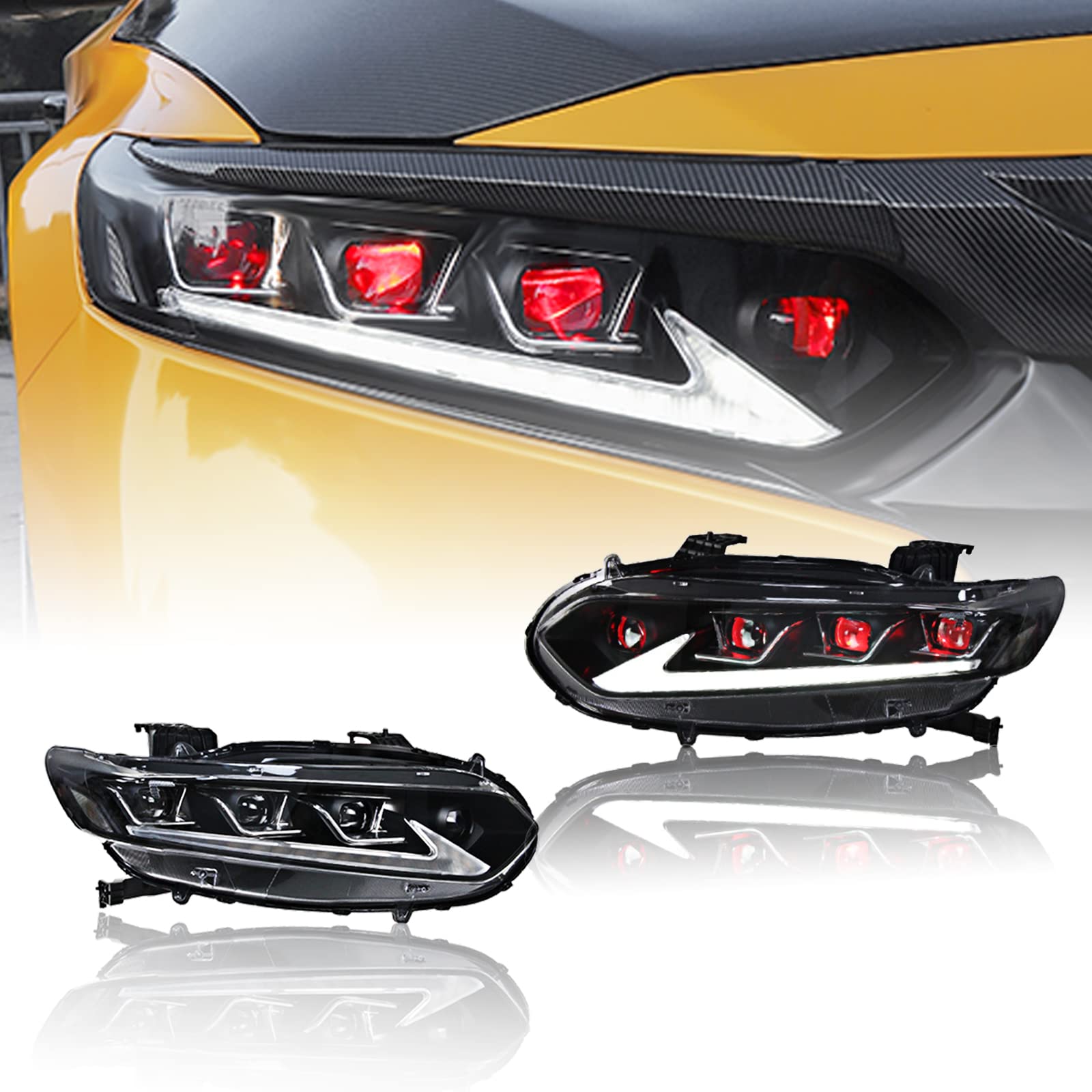 Photo 1 of ENSVEI LED Head Light Sequential Indicator For 2018-2022 Honda Accord 10th gen Assembly With Start Up Animation