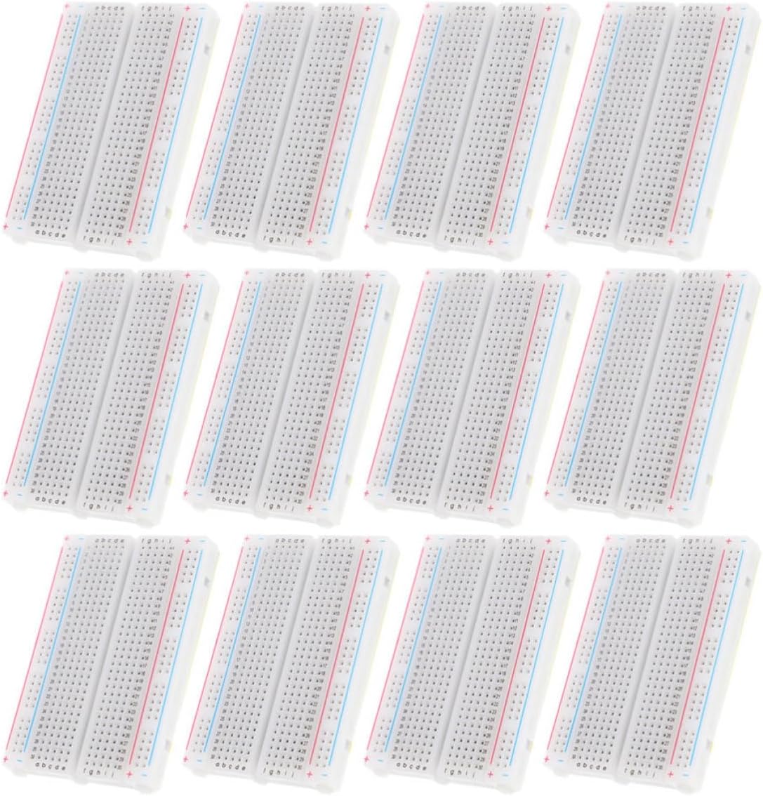 12pcs 400 Point Solderless Breadboard Kit ABS for Electronics Projects