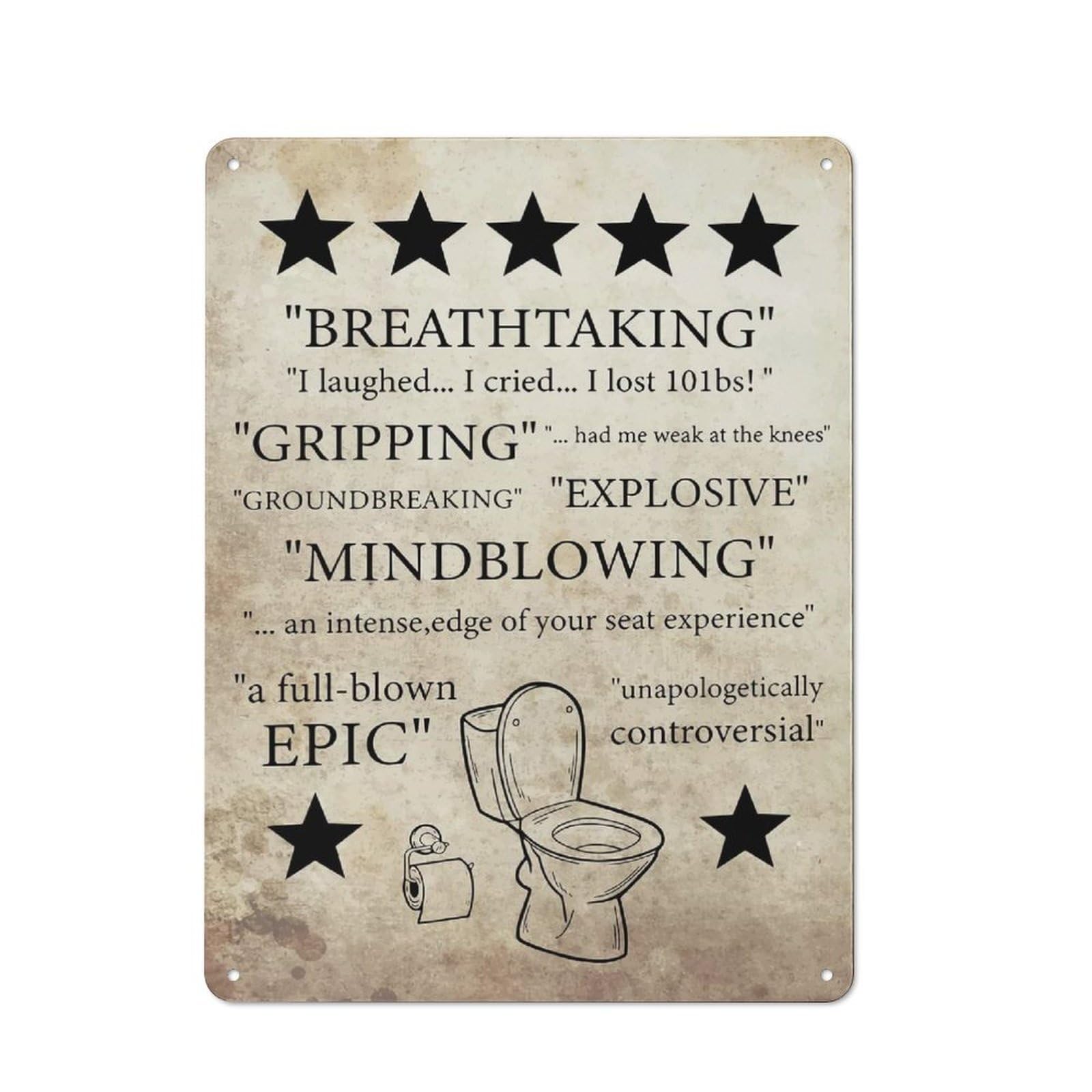 Junmoney Funny Bathroom Cafe Style Metal Wall Decor 40X30cm, Vintage Metal Sign For Takeaway, Bar, Kitchen Or Counter Area