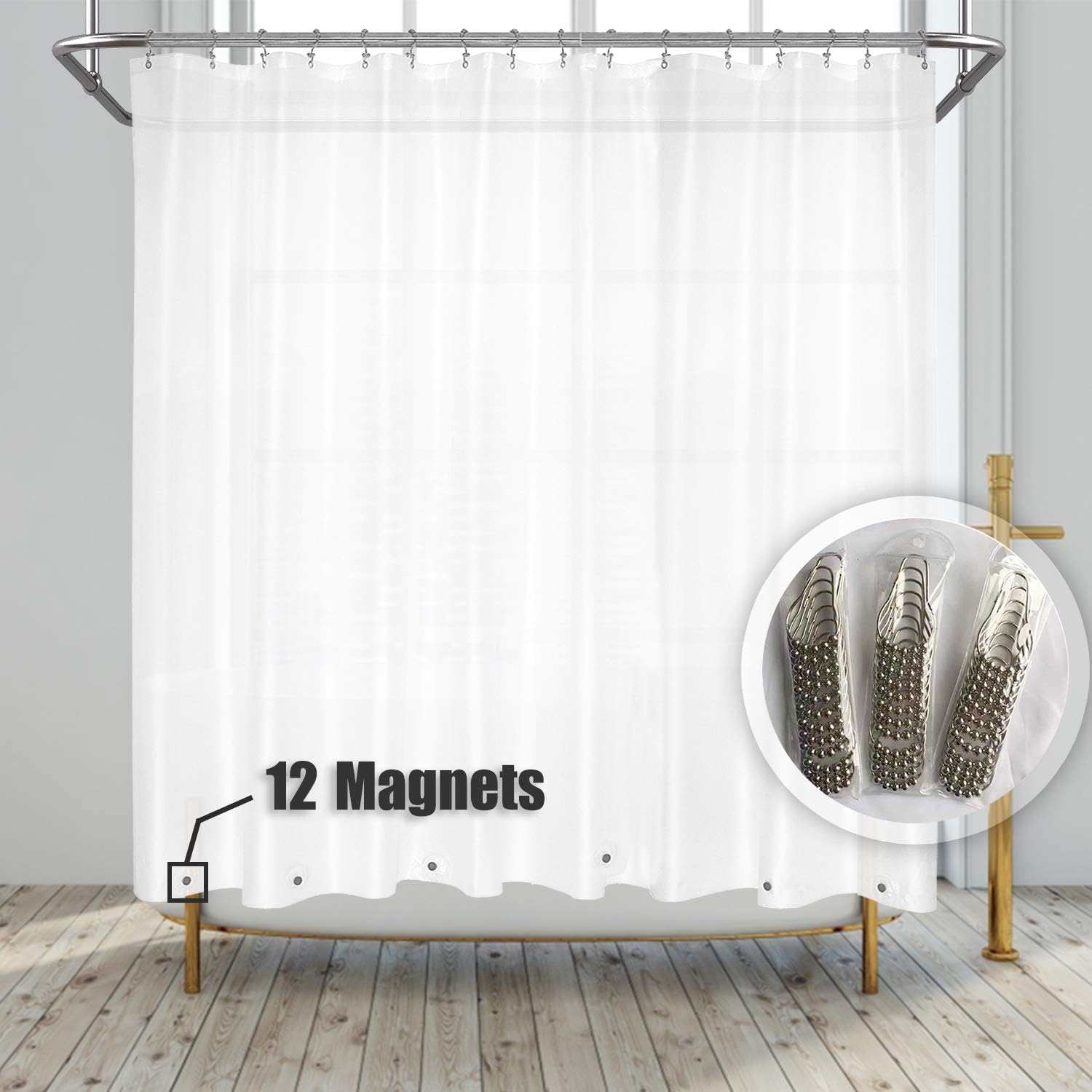 Amazon.com: zokyer Clawfoot Tub Shower Curtain All Wrap Around 180x70 ...