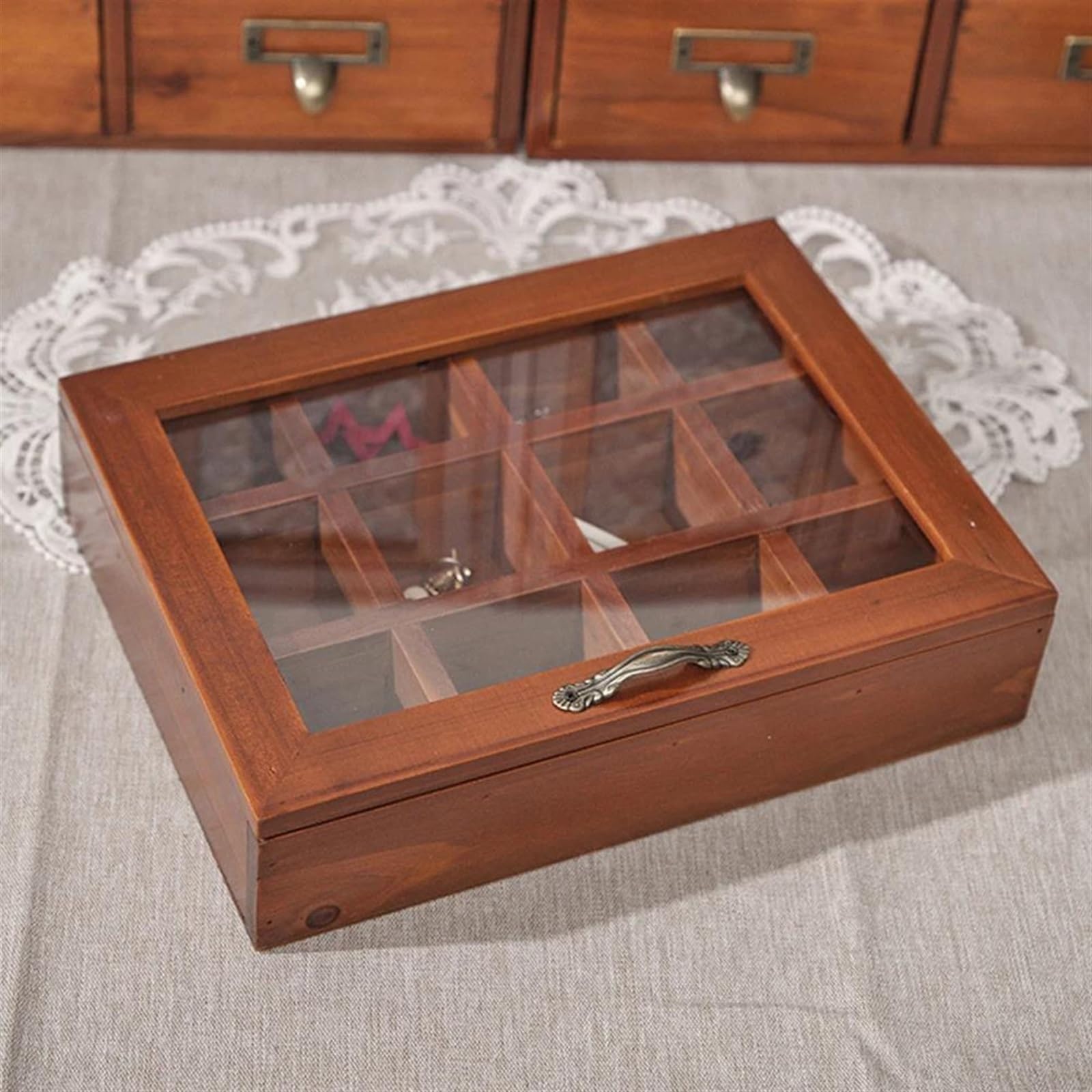 Organizer na pudełko na biżuterię, organizer na pierścionek w stylu vintage, drewniane pudełko, uchwyt na pudełka ślubne, pudełko na biżuterię na ceremonię, opakowanie na prezent, pudełka ekspozycyj