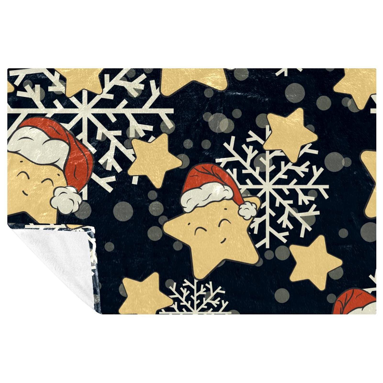 Couverture de Noël lit canapé pique-nique | Plaid chaud flocons de neige 150x100 cm