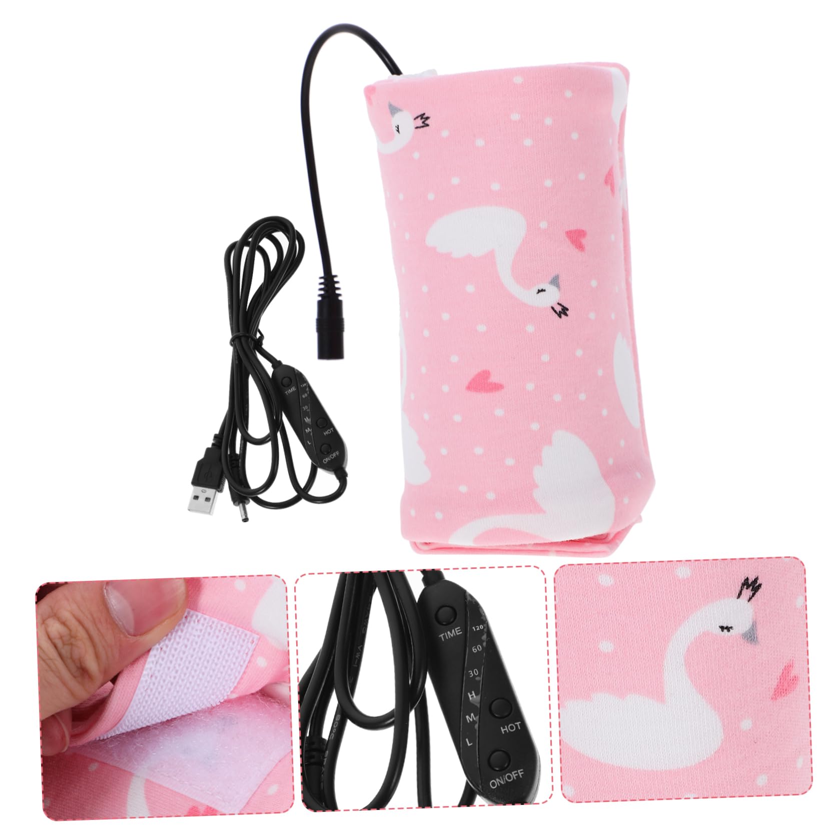 Yardwe 3 Pezzi Copertura isolante bottiglia isolante scalda biberon caldo scaldabiberon portatile borsa termica per bottiglie borsa per bottiglia di isolamento termico cotone rosa