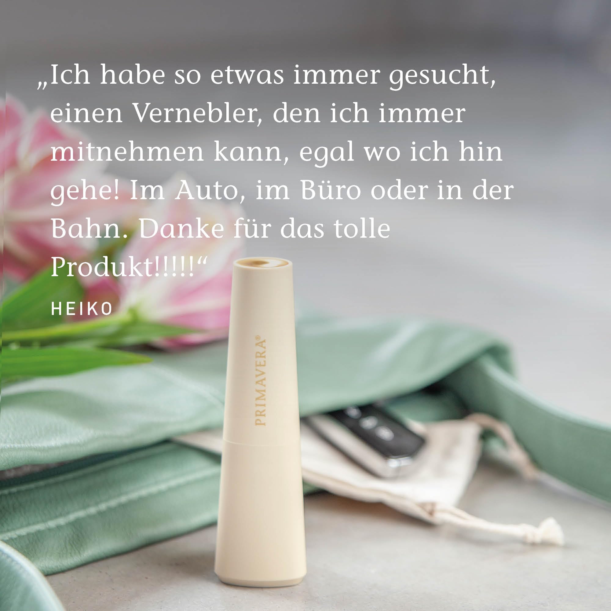 Primavera Aroma Vernebler Petit – kabellos, kompakt, praktisch – elektrische Duftlampe, Diffuser, Raumduft – für ätherische Öle und Duftmischungen – Aromatherapie