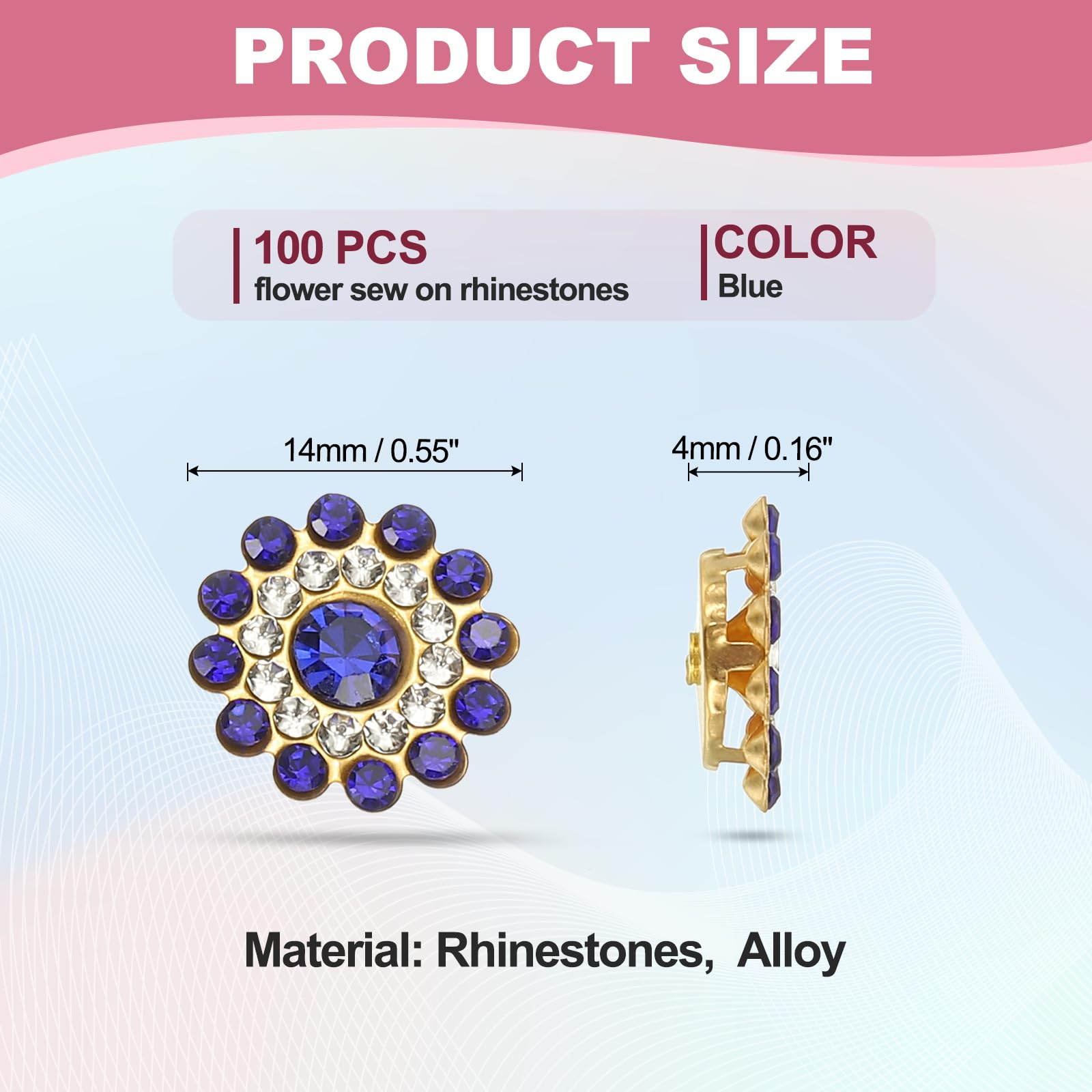 PATIKIL 100 Pcs Sew on Rhinestones - Image 2
