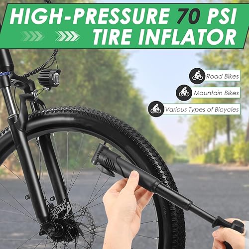 Miniatura 6 de Kit de bolsa de reparación de bicicletas, kit de reparación de bicicletas portátil para acampar y viajar, juego de herramientas de bicicleta con