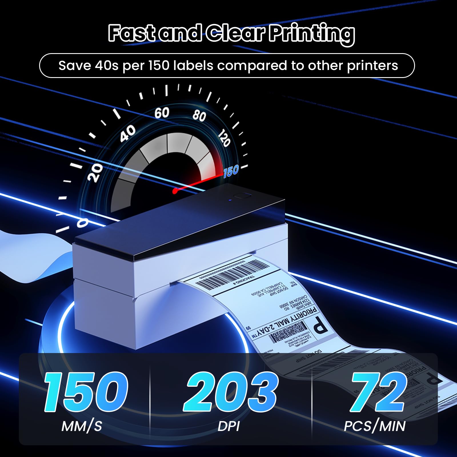 249BT Bluetooth Etikettendrucker DHL,Labeldrucker 4x6,Versandetiketten Drucker,DHL Label Printer Kompatibel mit Amazon, Etsy, Shopify, Royal Mail, DHL, FedEx, etc