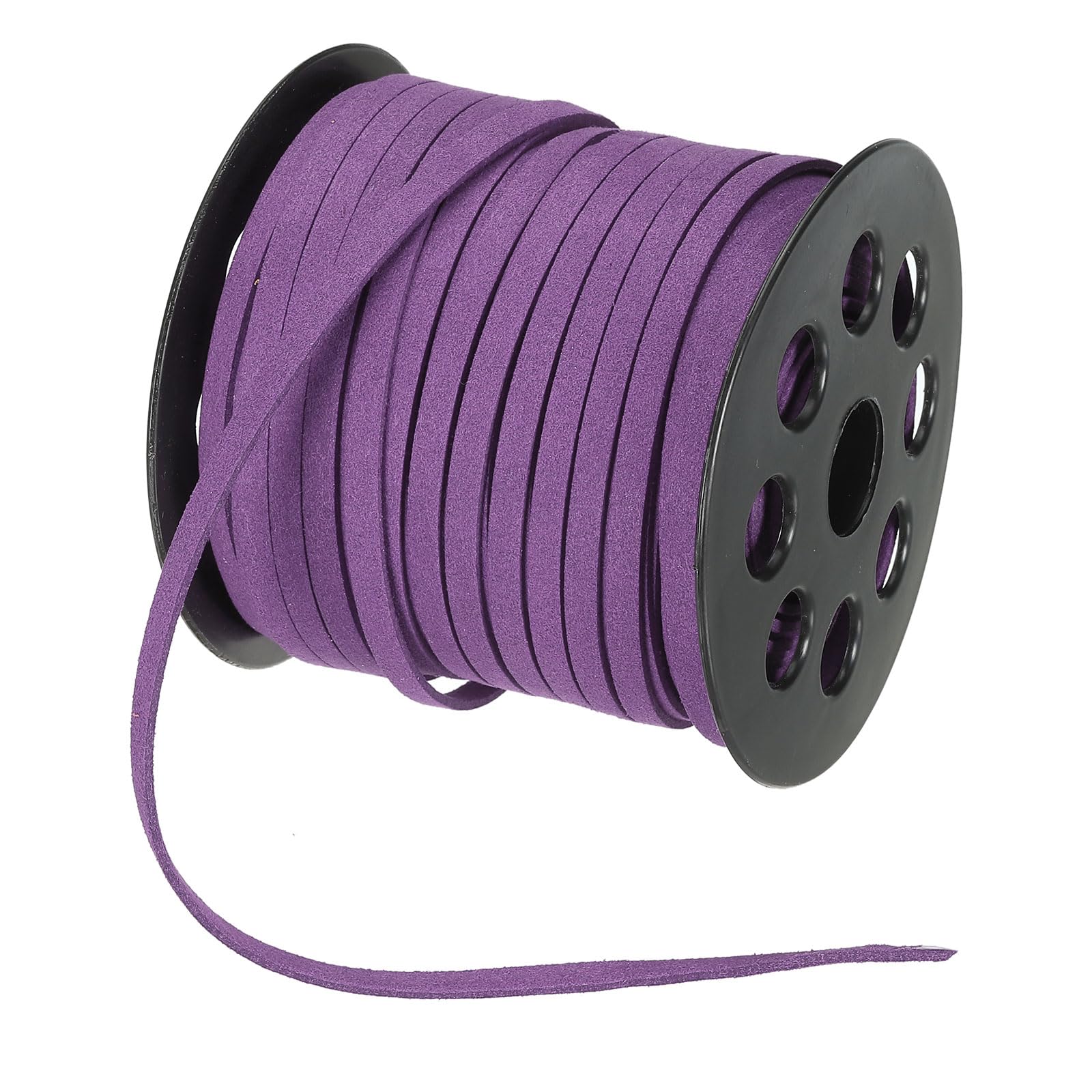 Lacet cuir suédé plat anti-effilochage pour réussir vos tressages de bijoux violet foncé sans casse