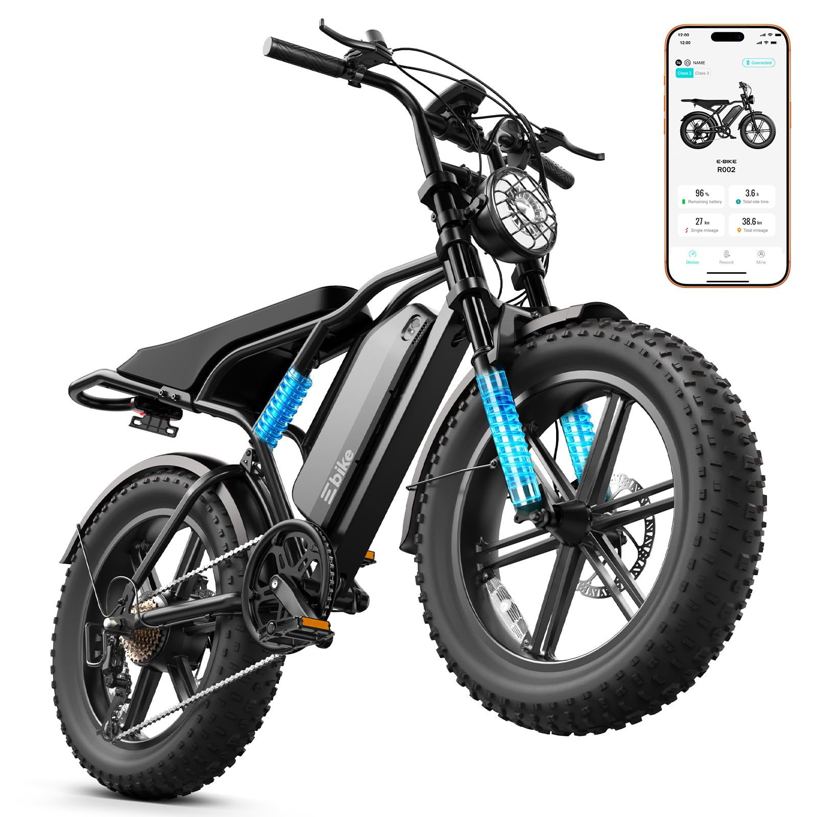 TST Electric Bike for Adults, 1500W Peak Motor Ebike, 20" x 4.0" Fat Tire E Bike, 48V 15Ah Removable Battery, Dual Suspension, Disc Brakes, LCD & APP Control, UL 2849, for Commuting Off-Road