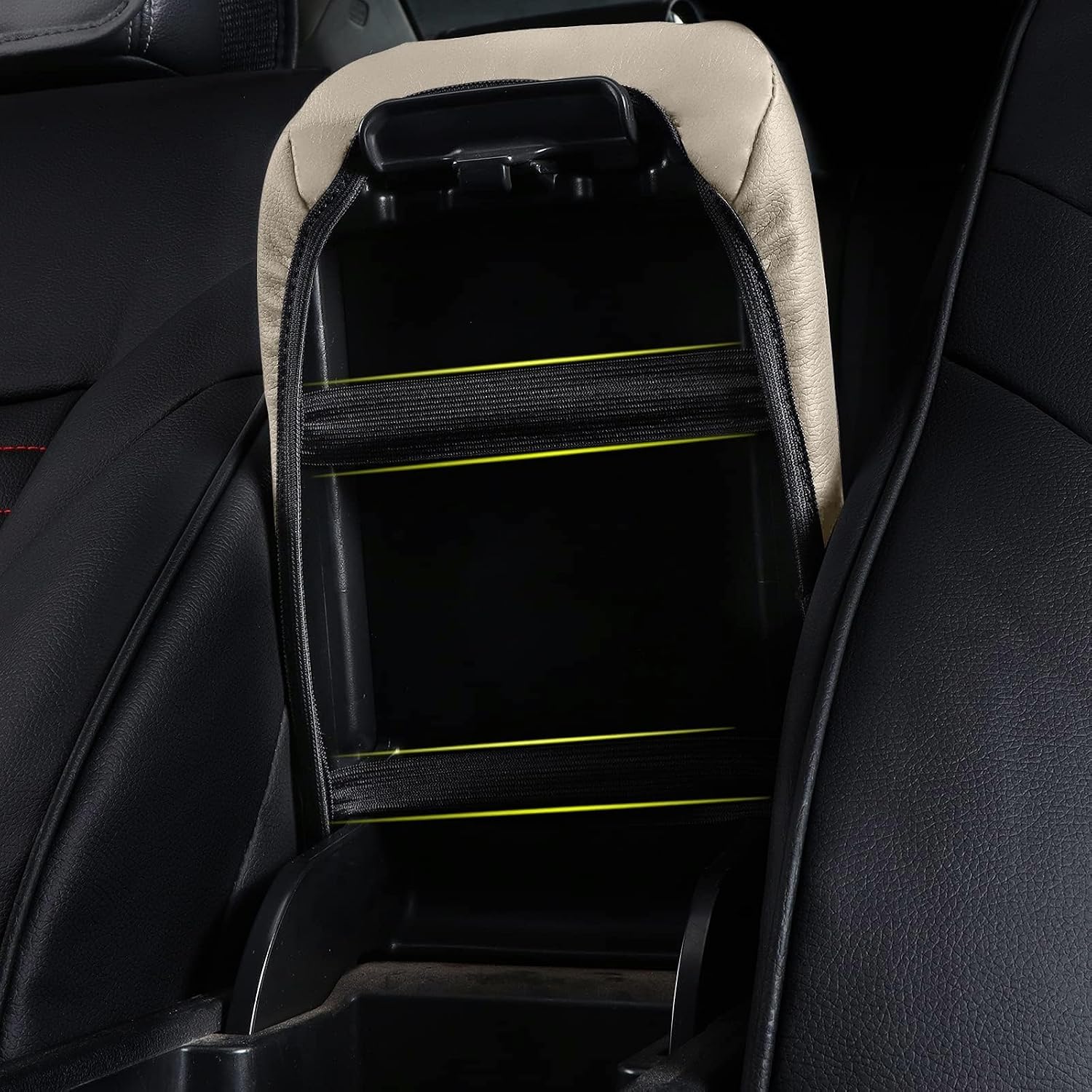 AOMSAZTO Console Covers for 2016-2021 Hyundai Tucson Armrest Covers for Hyundai Tucson Beige