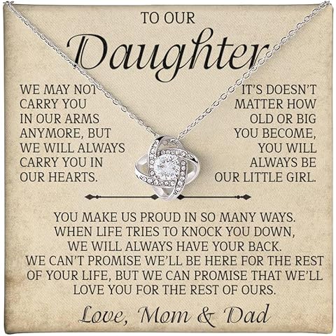 GLAVICY To My Daughter Necklace From Dad, Daughter Jewelry With Message Card and Box on Birthday, Christmas, A Heartfelt Jewelry Keepsake to Show Your Everlasting Love, Necklace For Her