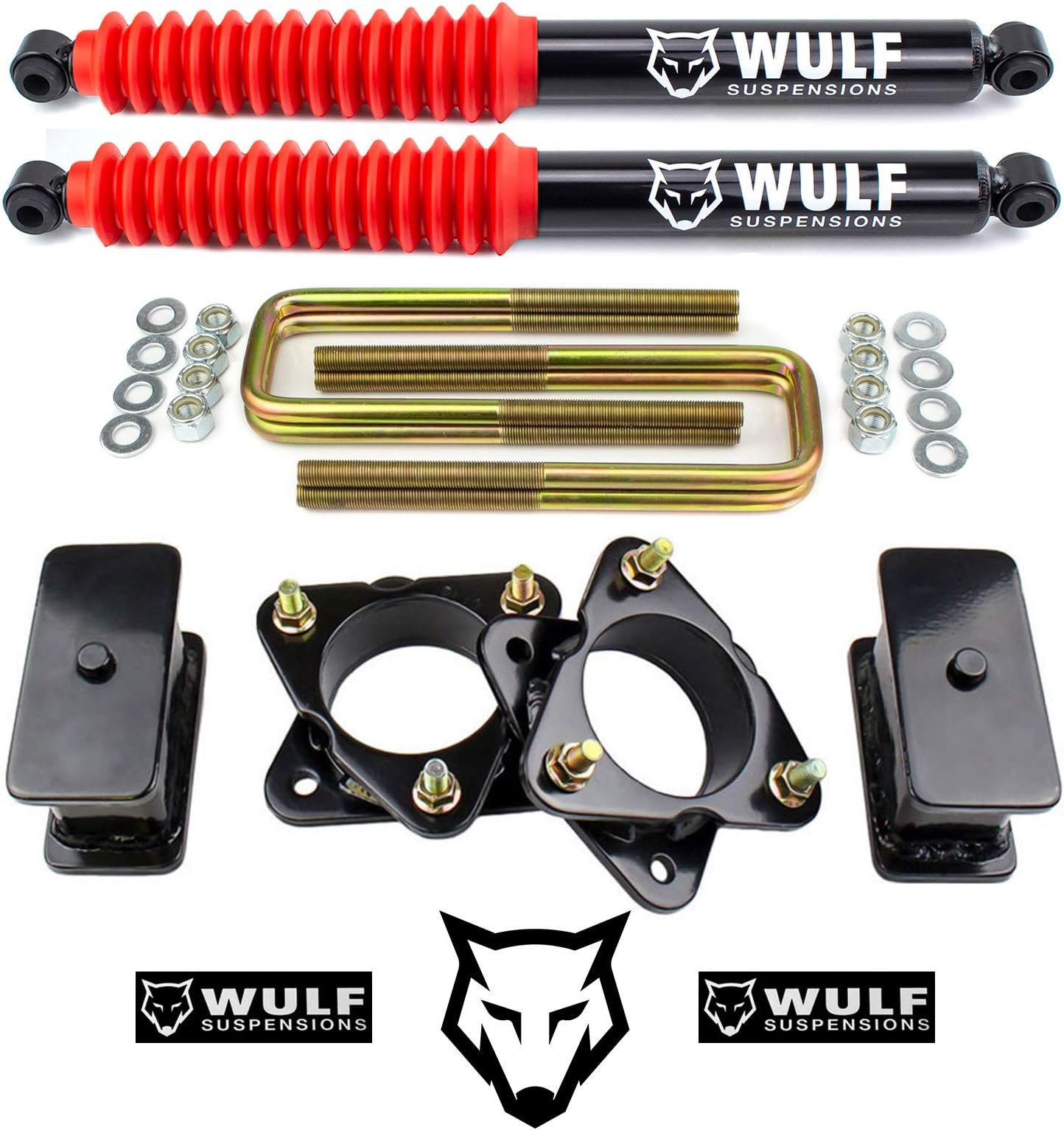 Wulf 3" Front 3" Rear Lift Kit with Extended Rear Shocks compatible with 2007-2018 Chevy Silverado Gmc Sierra 2wd 4X4