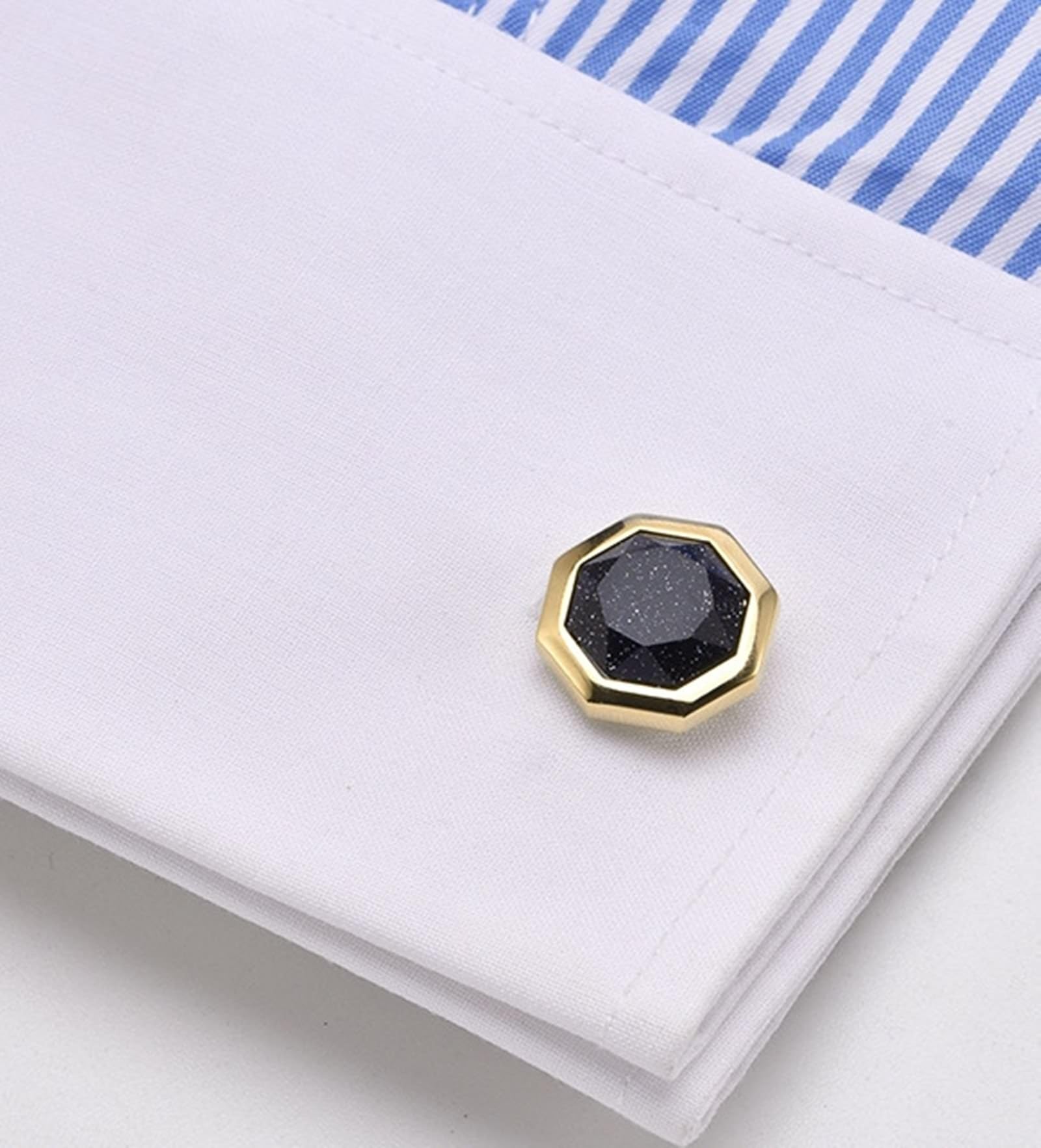 Gemelos Grabados Geométricos Gemelos De Piedra Azul Oscuro Gemelos De Boda para Hombre Gemelos De Oro/Plata Regalos De Boda