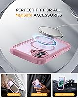 Vista 410 de Miracase Funda magnética para iPhone 14 de 6.1 pulgadas, protector de pantalla de vidrio templado integrado + protector de lente, compatible