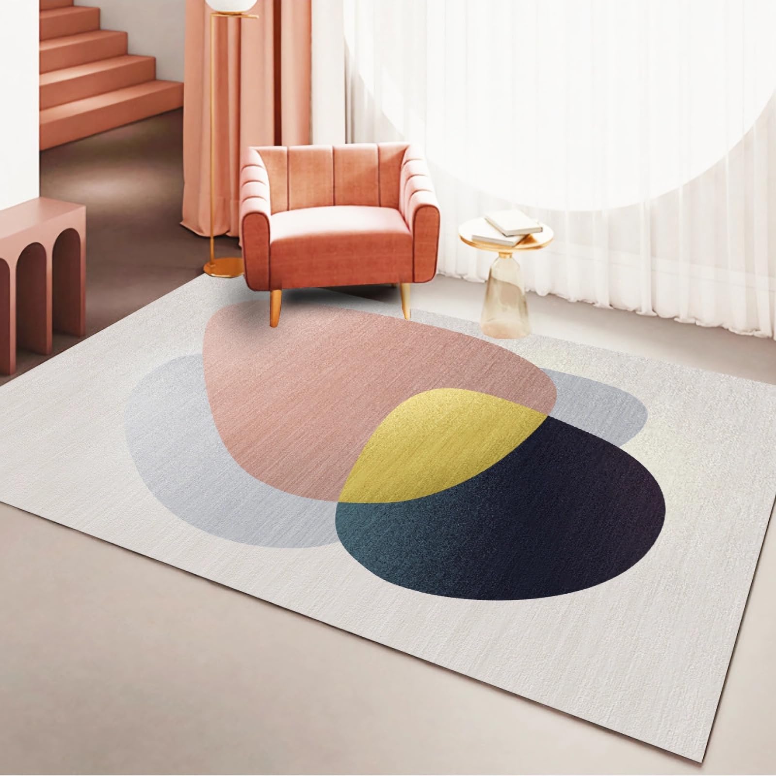 Tappeto salone Tappeto lavabile antiscivolo blu viola design minimalista,carpet arredamento cucina,180x250cm