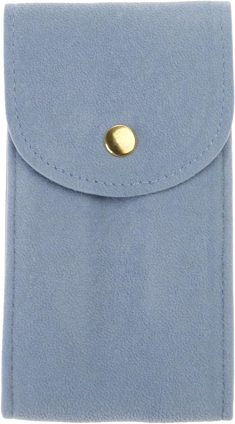 Portable Flannelette Fabric Watch Pouch Organizer, Light blue