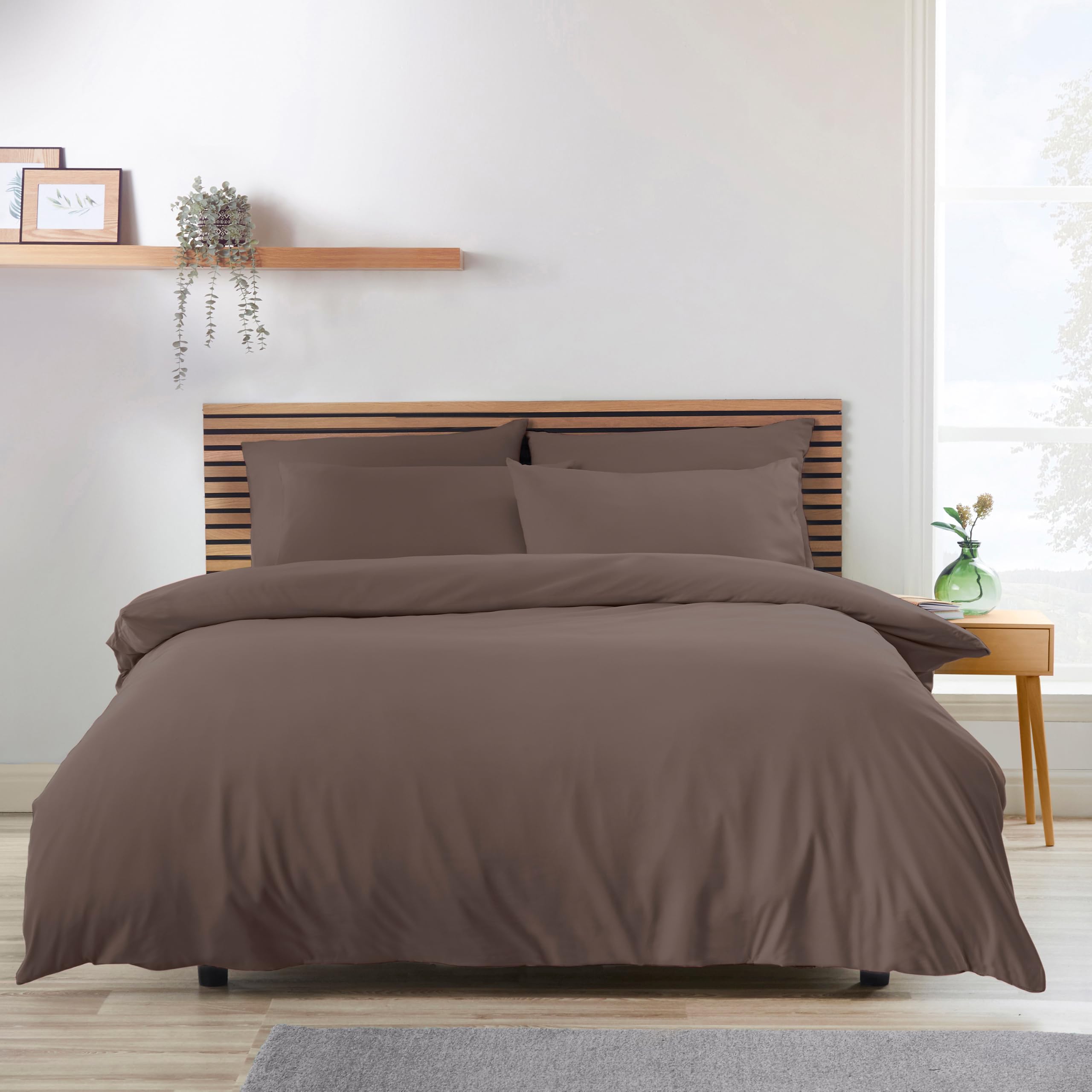 Catherine Lansfield So Soft Non-Iron Double Duvet Cover Set Chocolate